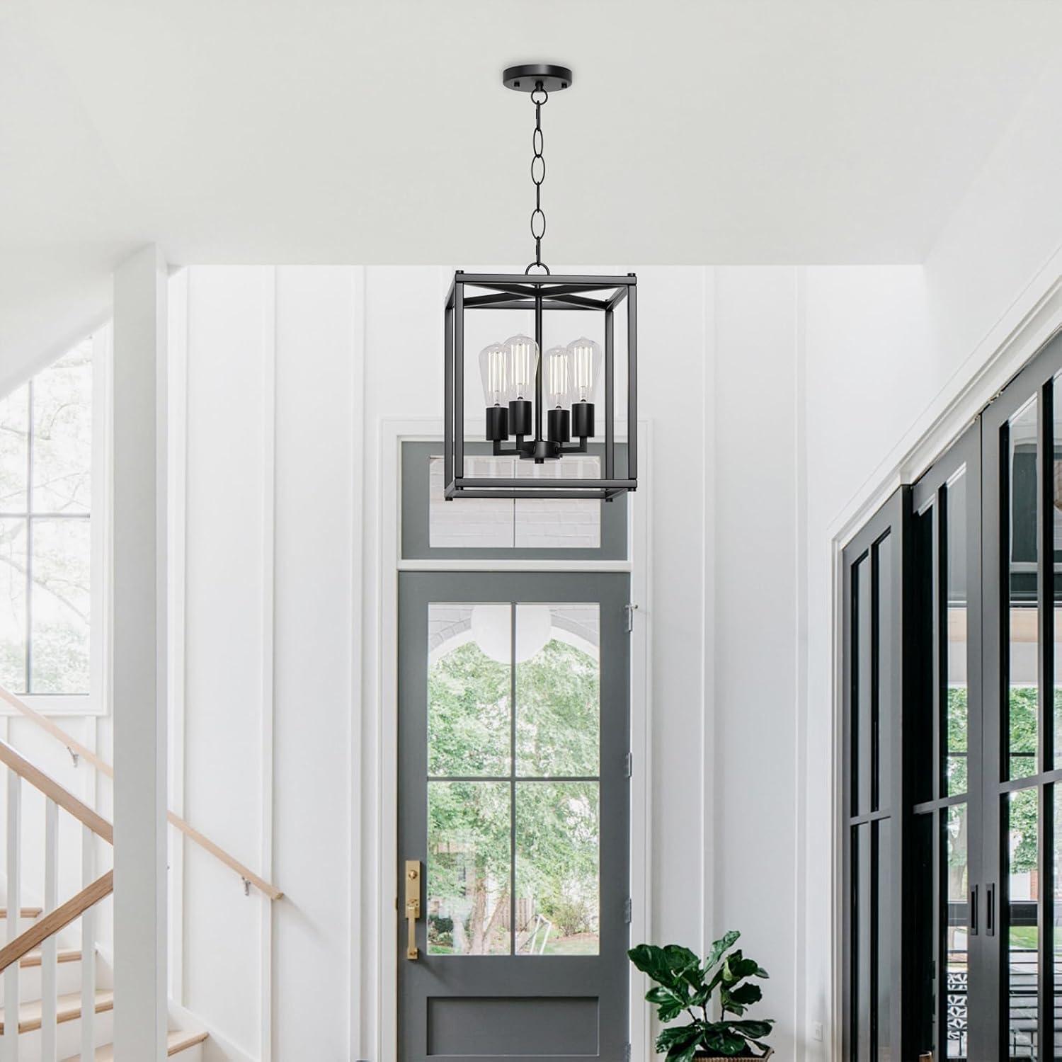 17 Stories Keya 4 - Light Iron Dimmable Lantern Geometric Chandelier