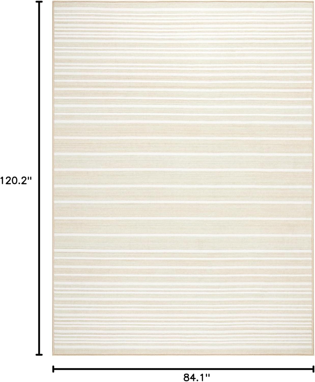 Town & Country Basic Layne Everwash Non-Slip Backing Area Rug Cream/Beige