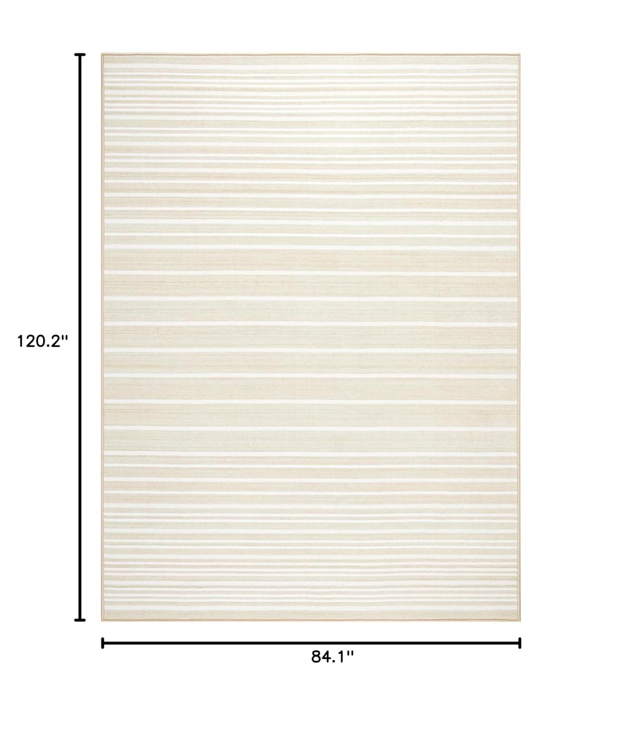 Town & Country Basic Layne Everwash Non-Slip Backing Area Rug Cream/Beige