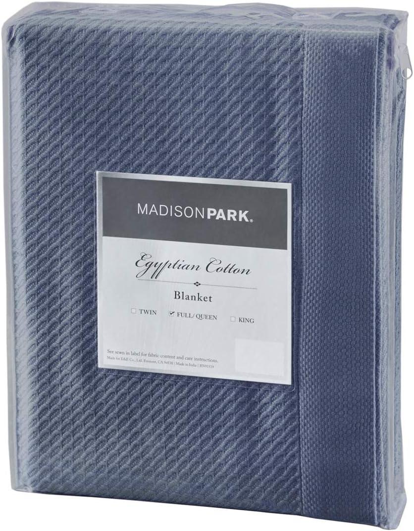 Luxurious King-Sized Blue Egyptian Cotton Cozy Blanket