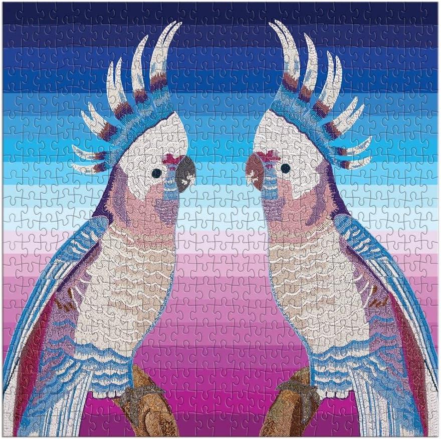 Galison Jonathan Adler Parrots 500 Piece Puzzle from Galison - 20" x 20" Puzzle Featuring Iconic Art by Jonathan Adler, Thick & Study Pieces, Challenging Jigsaw Puzzle for Adults, Great Gift Idea!