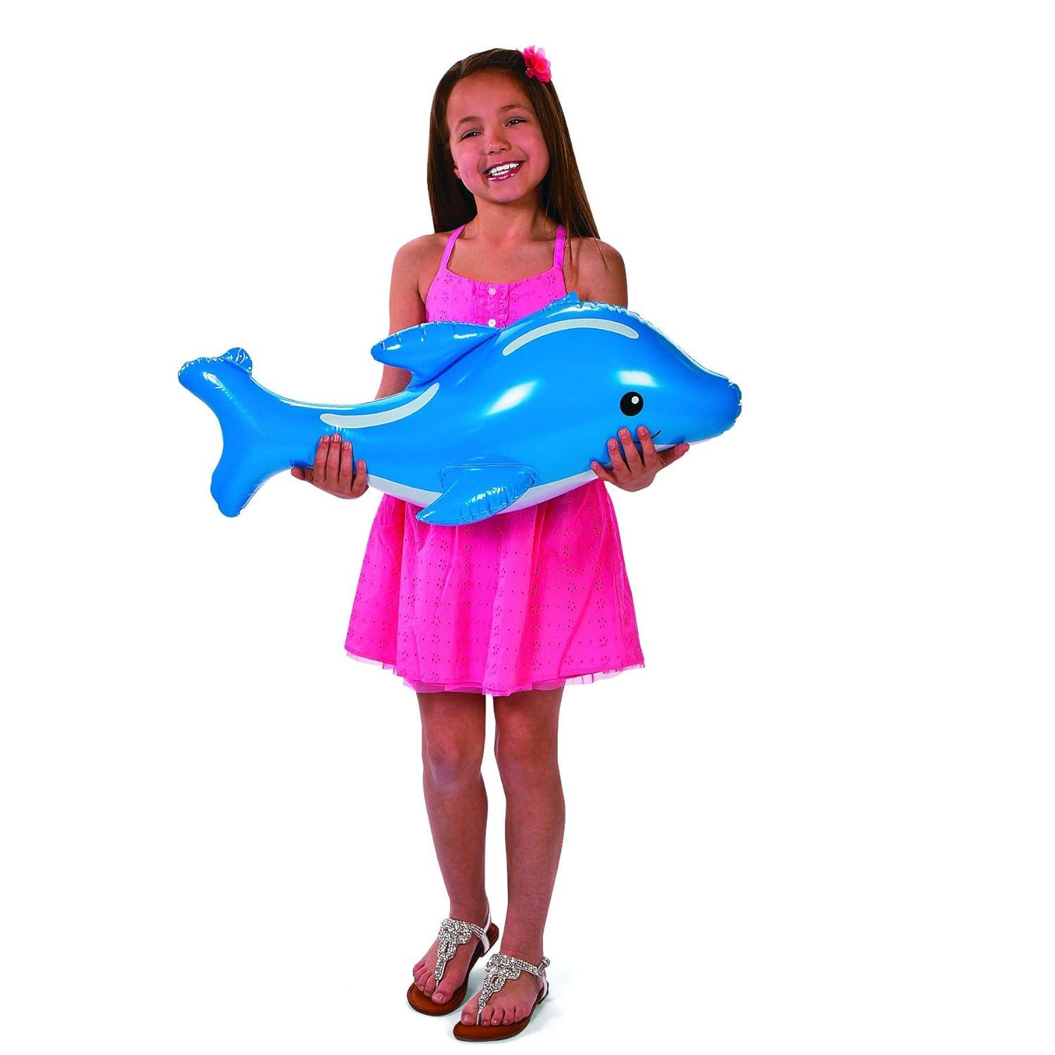 Fun Express Large Under The Sea Inflatables Party Favors and Decor, Includes a Whale, Dolphin, Octopus, Shark, Rainbow Fish, and Sea Horse - VBS Vacation Bible School Supplies/Decor 6 Pieces