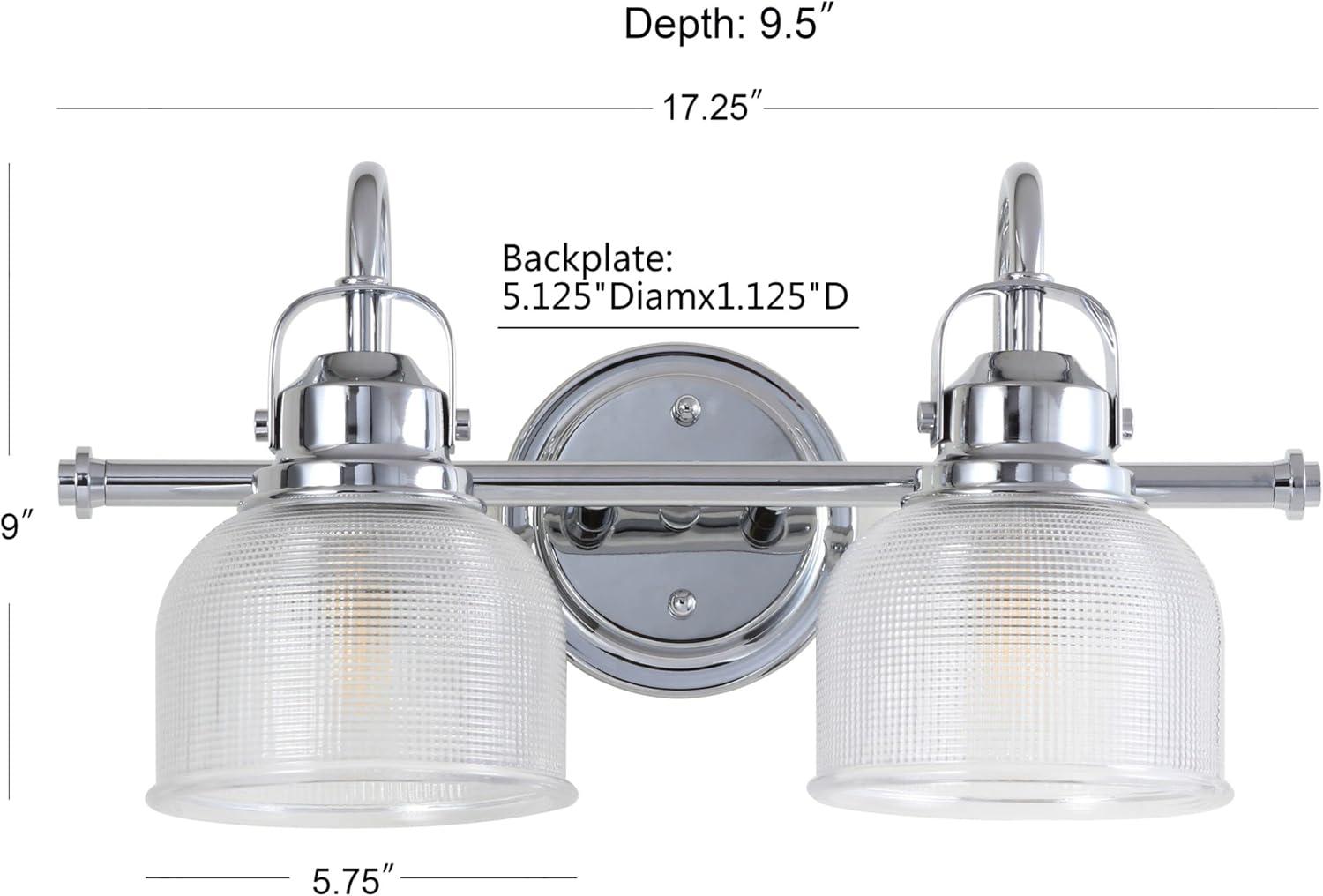 17.25" Metal/Glass Vanity Wall Light, ETL Listed, Bright Bathroom Fixture - JONATHAN Y
