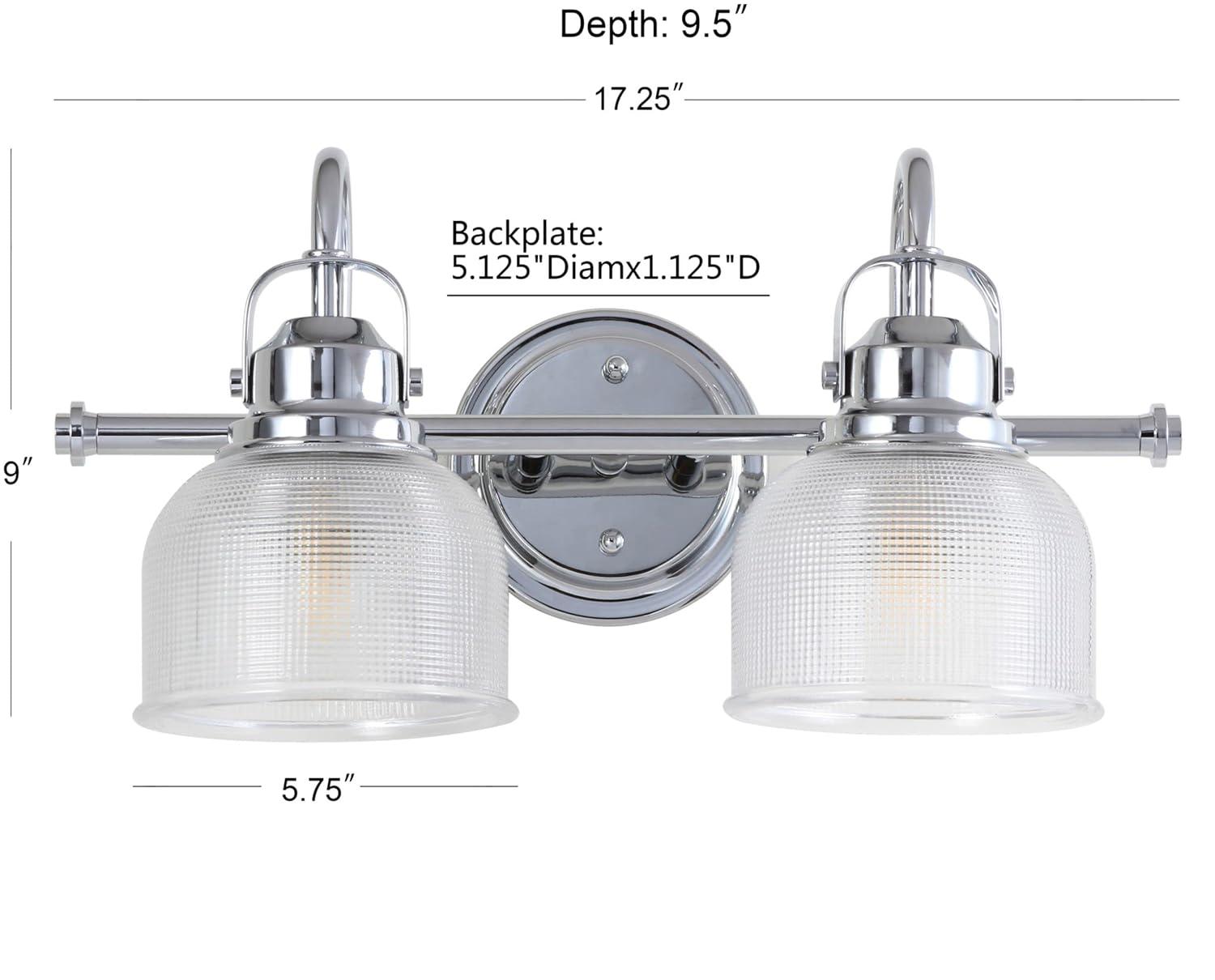17.25" Metal/Glass Vanity Wall Light, ETL Listed, Bright Bathroom Fixture - JONATHAN Y