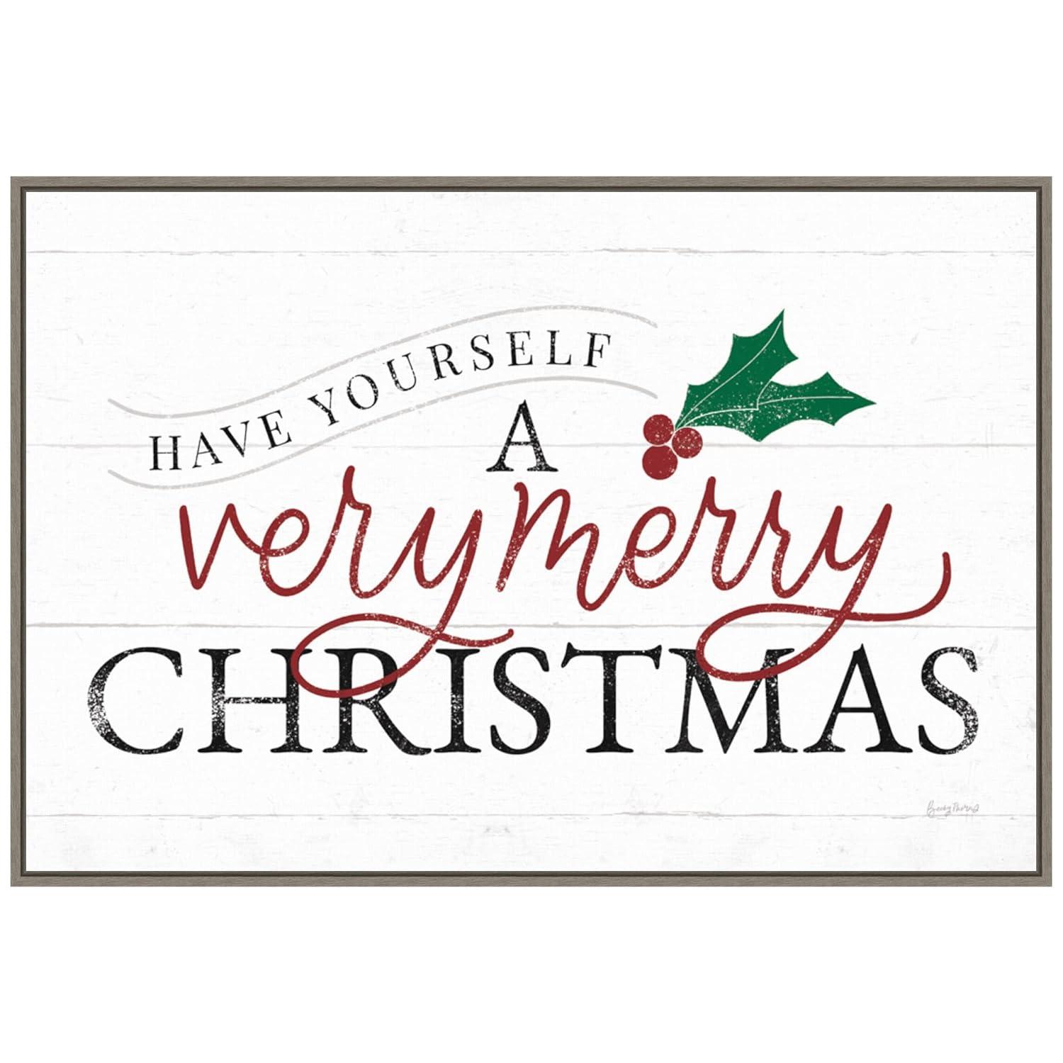 Amanti Art Vintage Christmas IV RG by Becky Thorns Canvas Wall Art Print Framed 33 x 23-in.