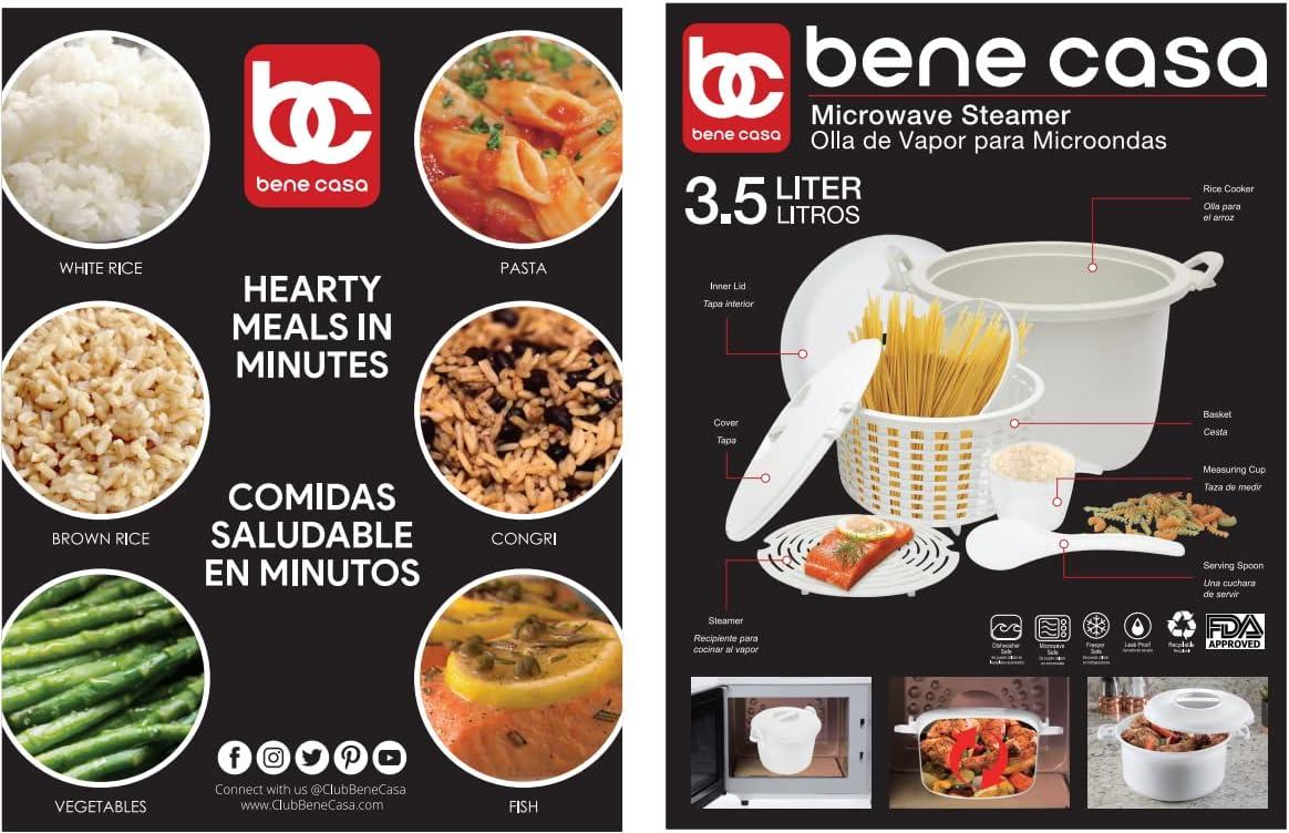 Bene Casa White Plastic Steamer 12 cups