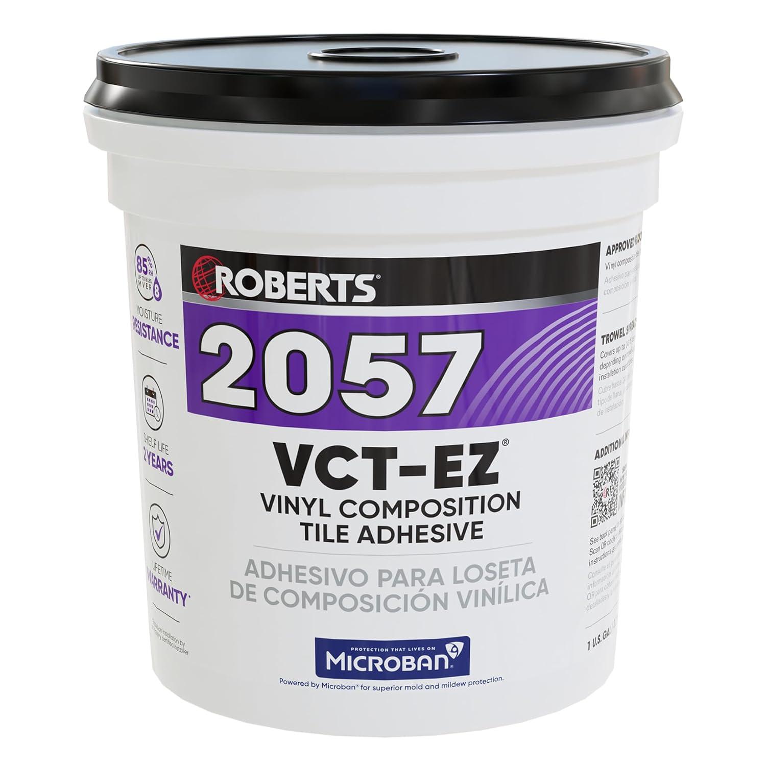 Roberts 2057-1 1 Gallon Vinyl Composition Tile VCT Adhesive, for Installing Vinyl-Composition or Vinyl-Asphalt