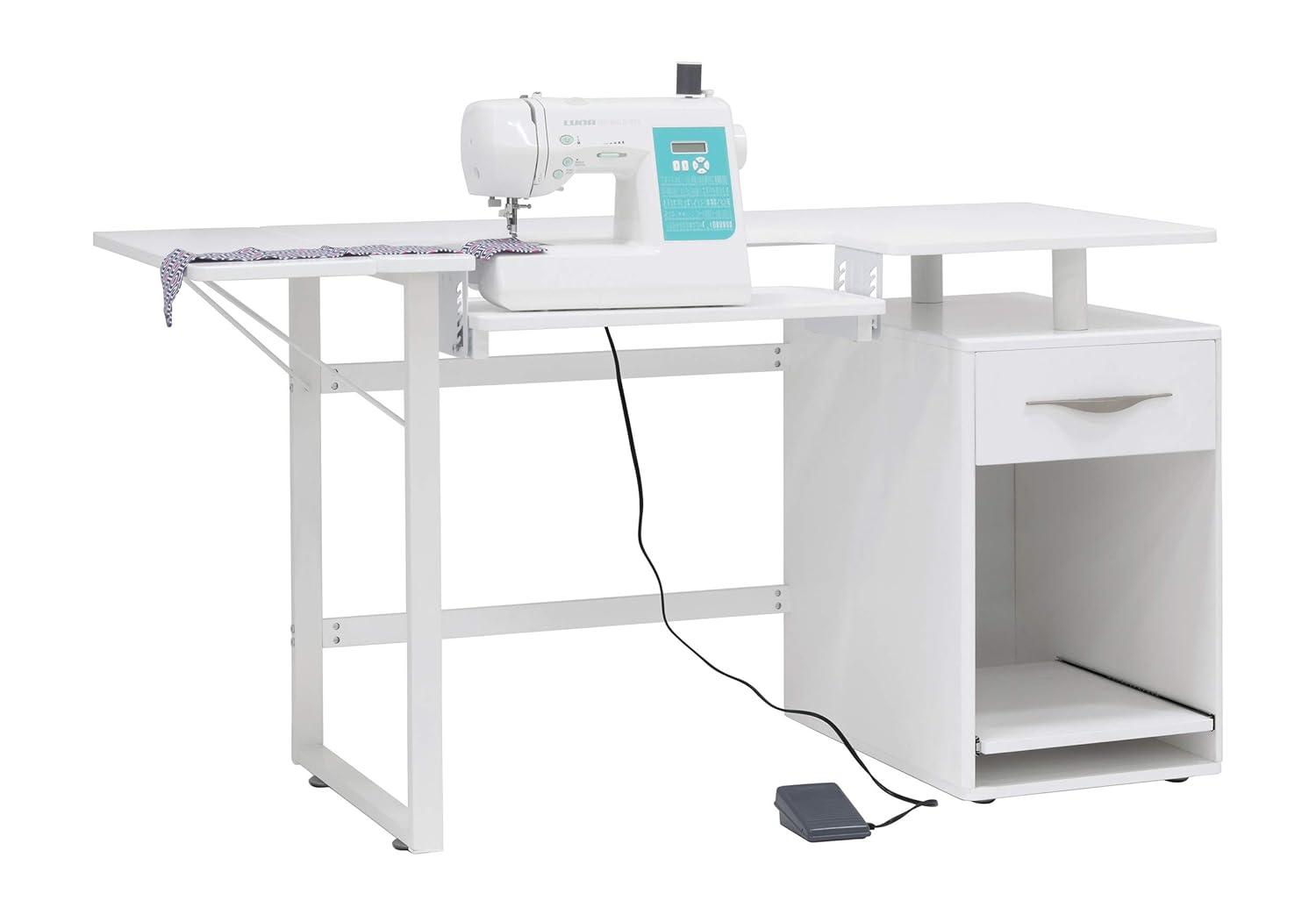 56.75'' x 23.75'' Sewing Table with Sewing Machine Platform