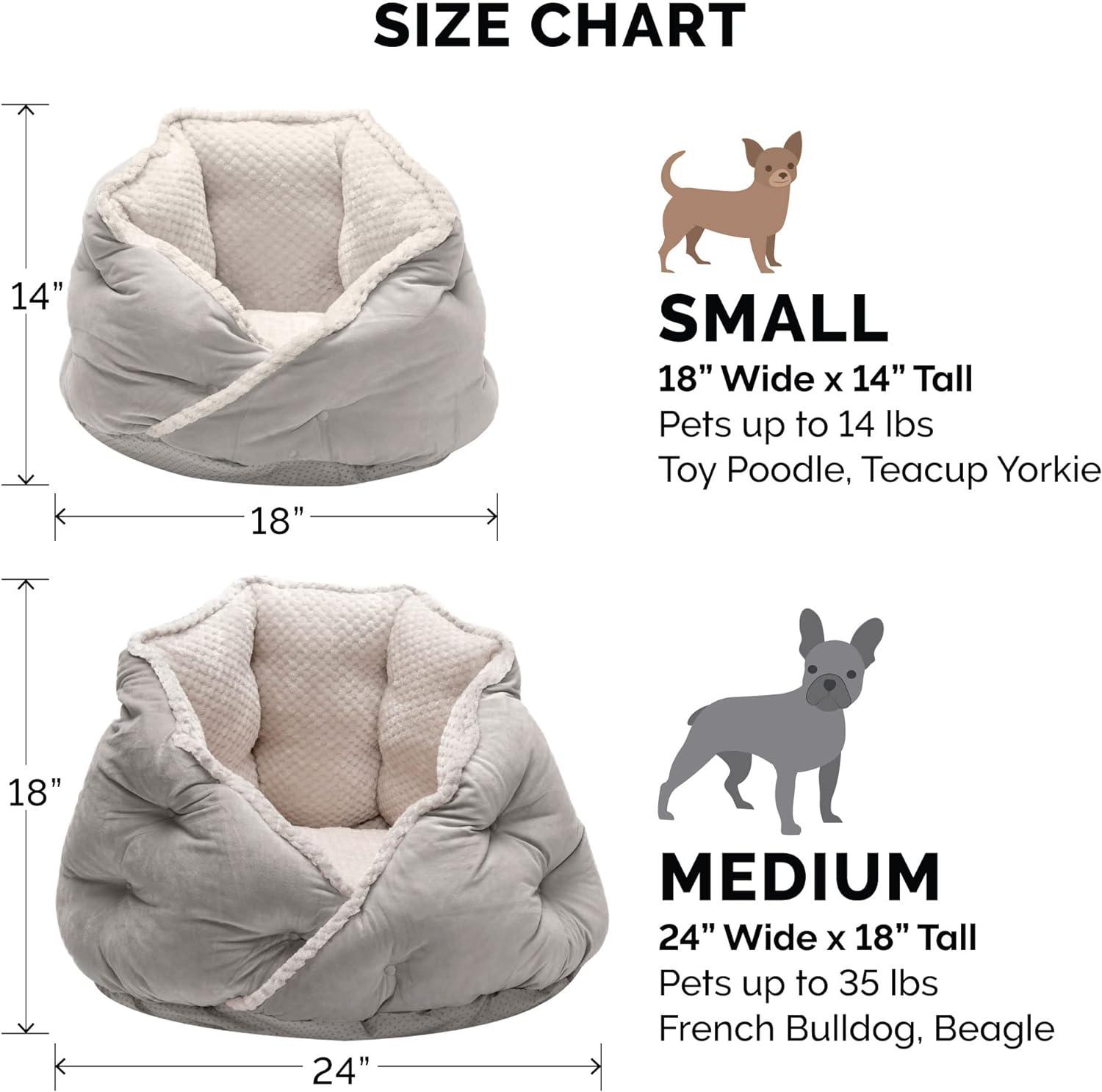 FurHaven Calming Wrap-Around Hug Small Dog and Cat Bed - Medium, Silver Gray