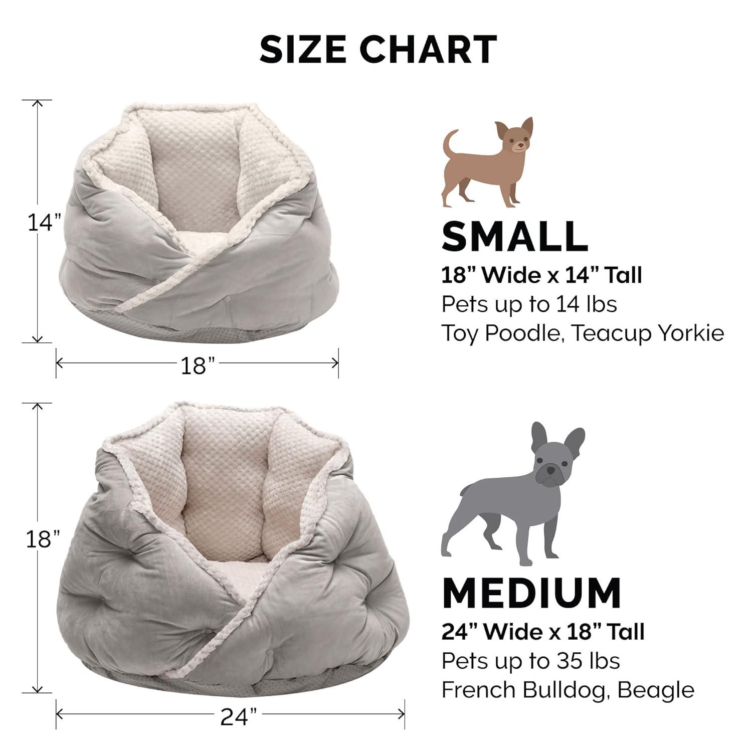FurHaven Calming Wrap-Around Hug Small Dog and Cat Bed - Medium, Silver Gray