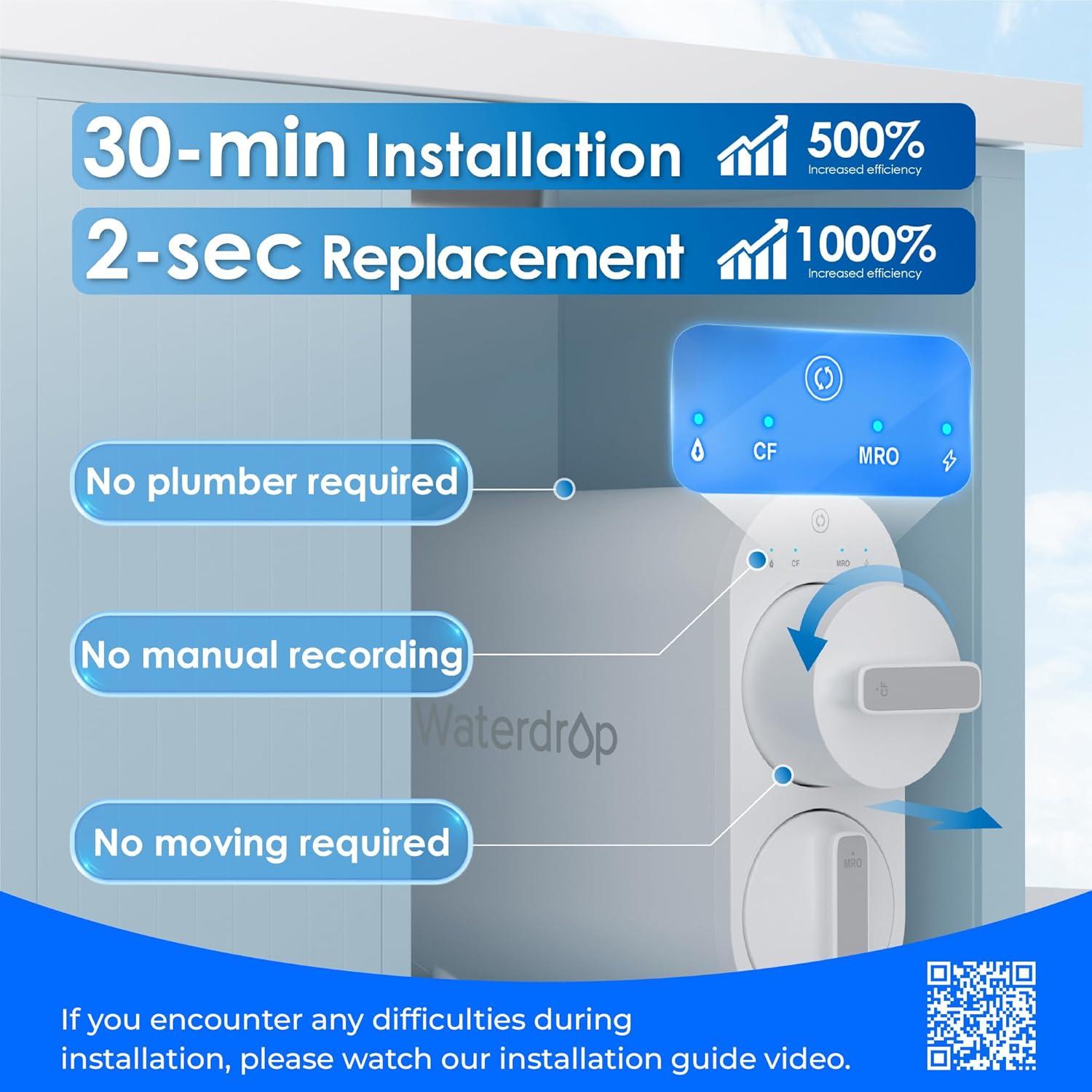 Waterdrop White Tankless Under-Sink Reverse Osmosis System