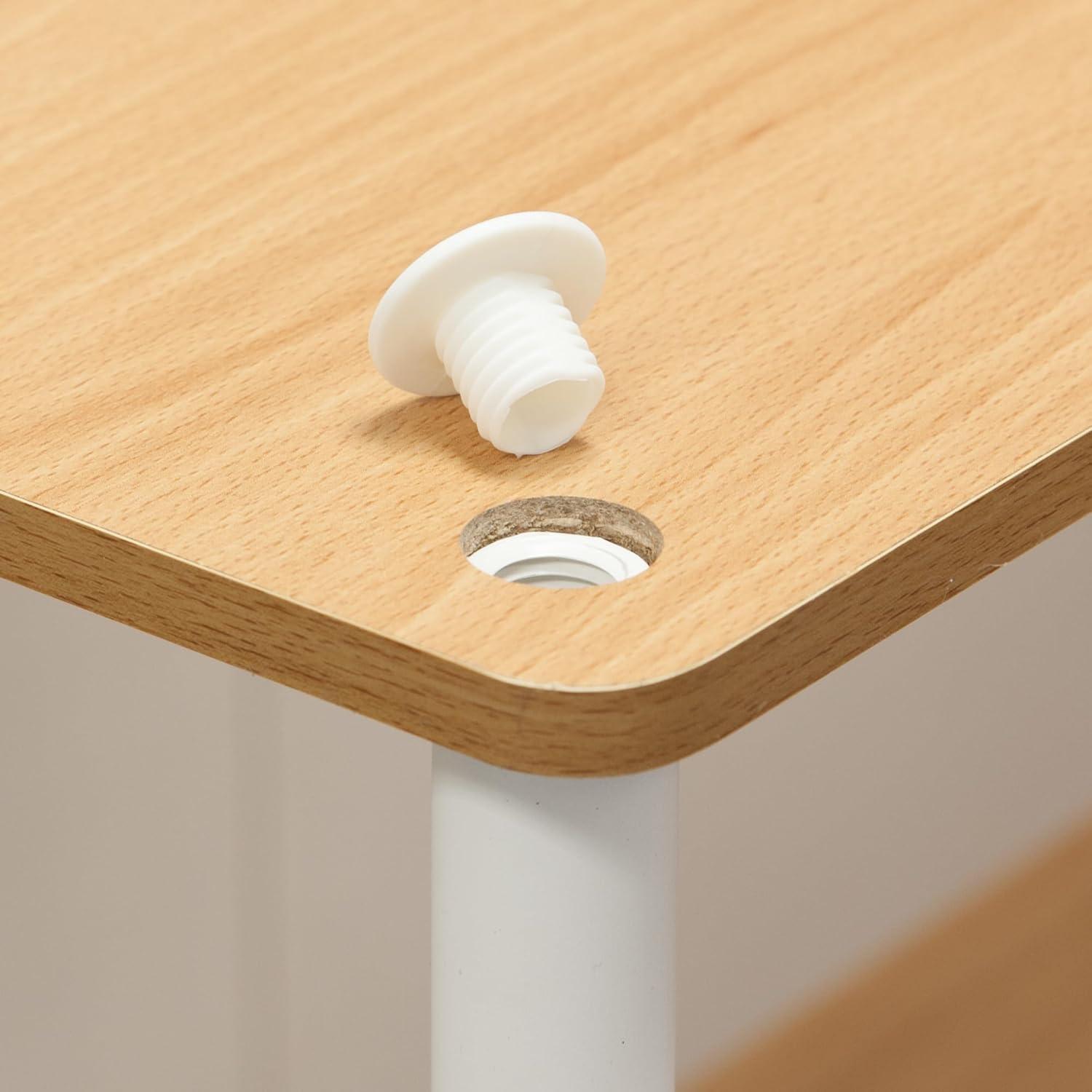 Furinno 3-Tier Decorative Bookshelf Open Multipurpose Shelf Bookcase Freestanding Display Rack with Classic Tube,Beech/White