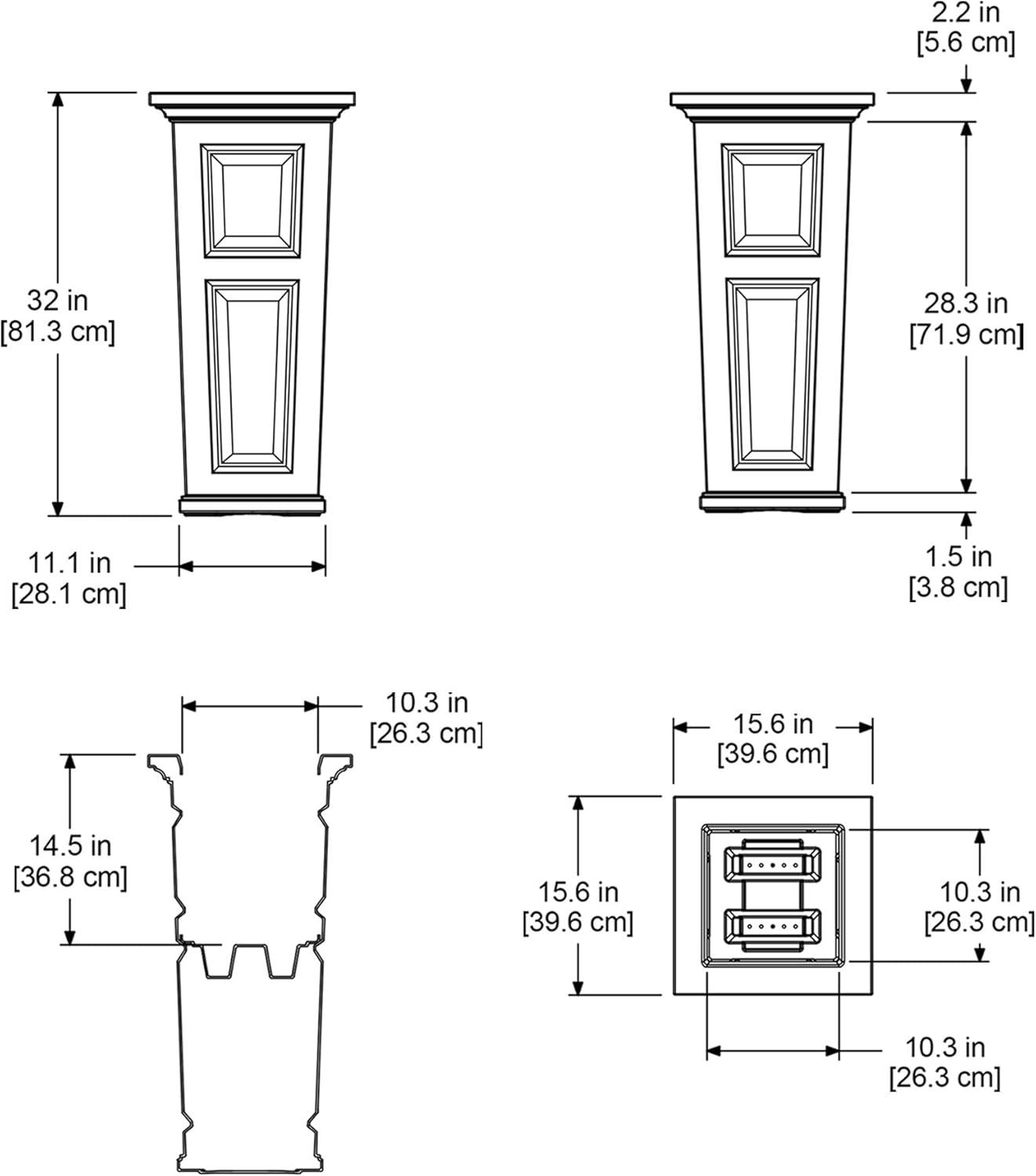 Espresso 32" Nantucket Tall Self-Watering Polyethylene Planter