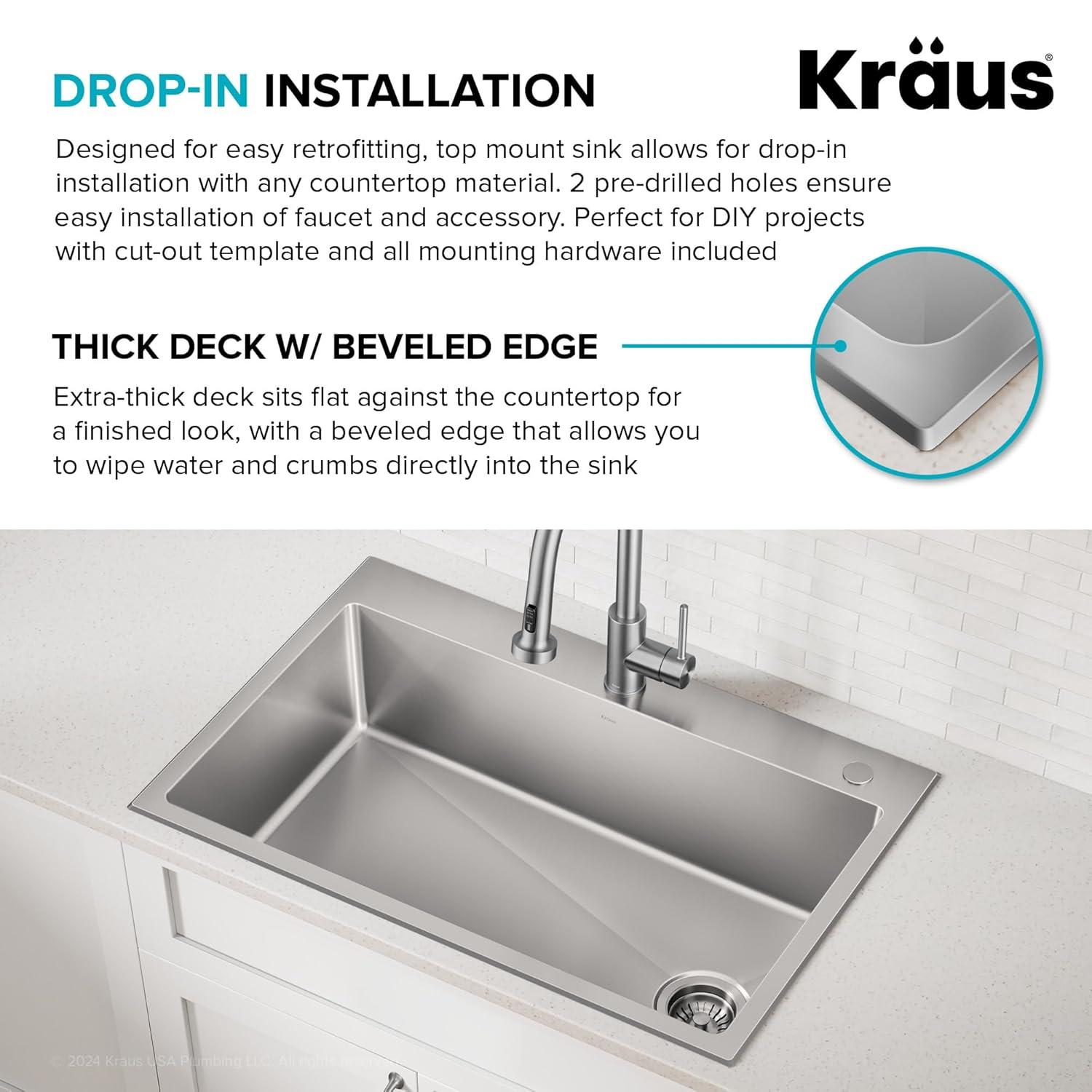 KRAUS Fairlane Undermount 18-Gauge Stainless Steel Kitchen Sink