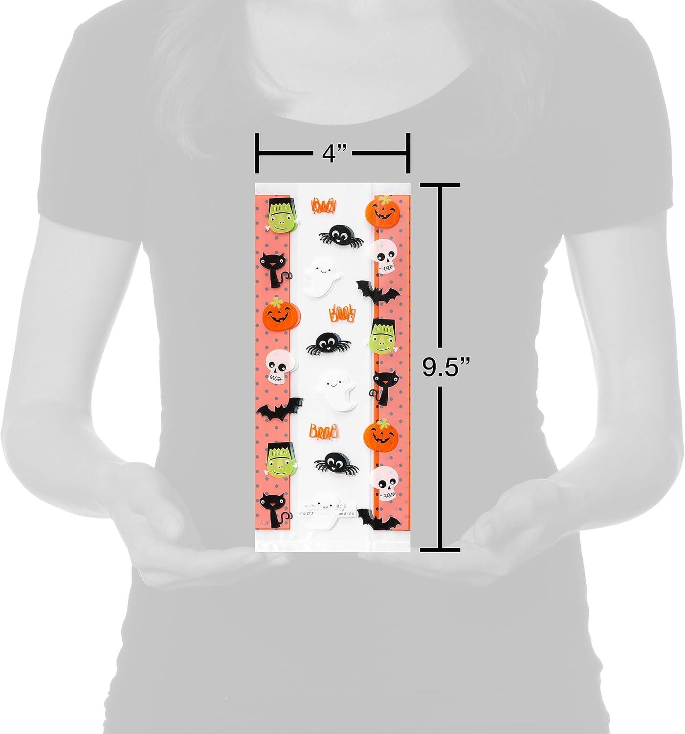 American Greetings 12" Medium Halloween Goodie Bags, Ghosts (120-Count)