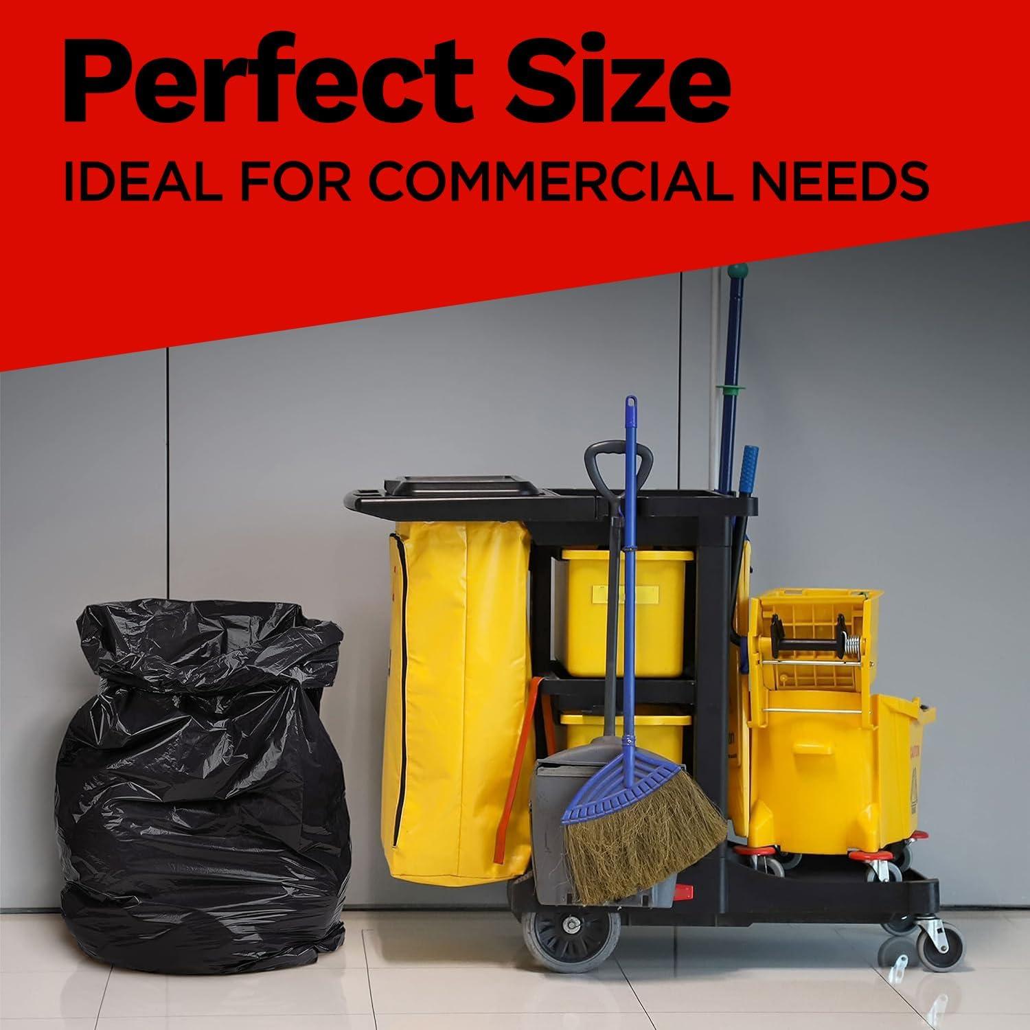 ToughBag 55 Gallon Trash Bags, 2.5 Mil Contractor Bags, 32 Count - Made in USA