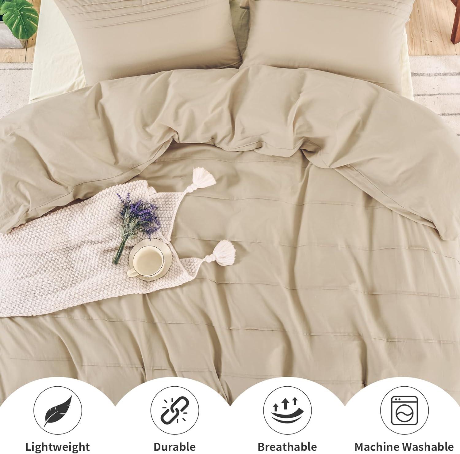 Queen Organic Cotton Green Duvet Cover Set