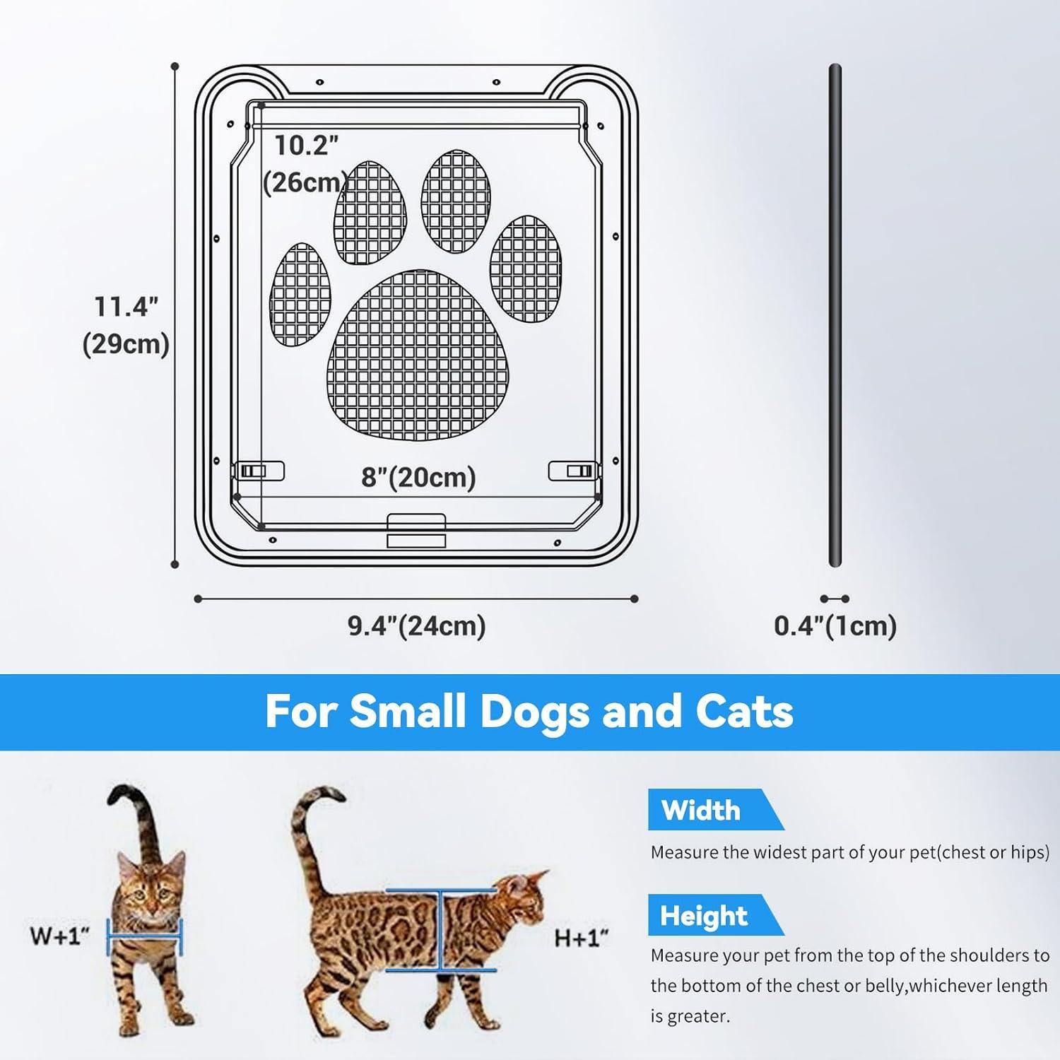 Namsan Pet Door Screen Door Inside Size 8 x 10 inches Screen Door for Cats Sliding Screen Magnetic Lockable