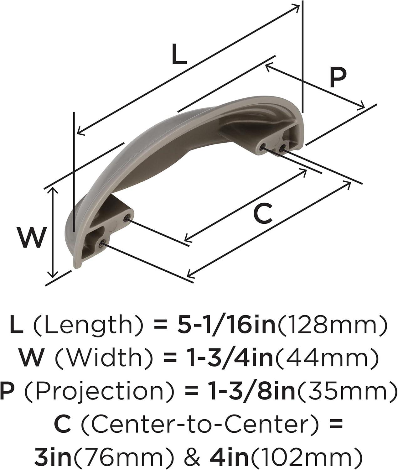 Satin Nickel Brushed Cup Pull with Mounting Hardware