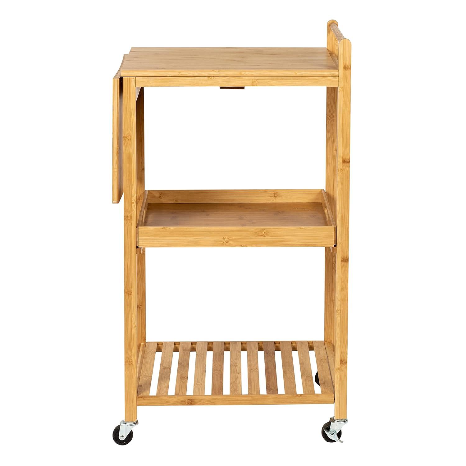 Bamboo Rolling Kitchen Cart