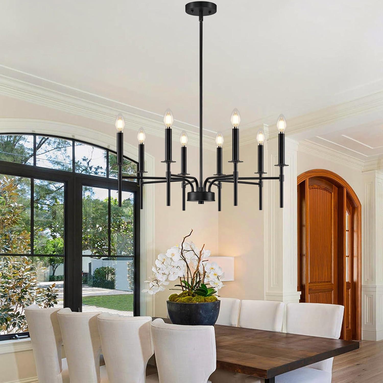 Trudeau 8-Light Modern Dining Room Candle Chandelier Light Fixture