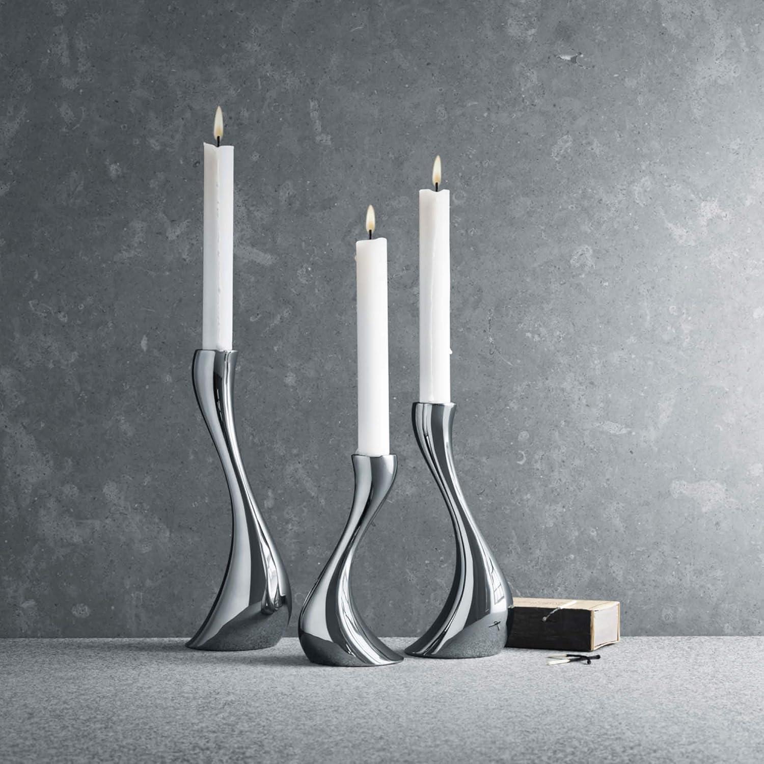 Cobra 3 Piece Stainless Steel Table Top Candlestick Set