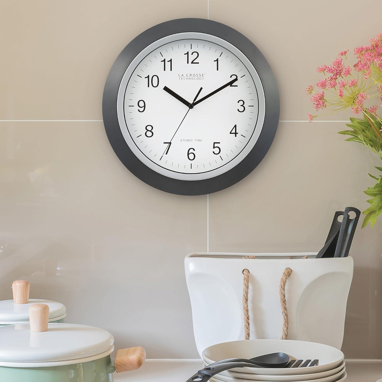 La Crosse Technology WT-3129B 12 Inch Atomic Analog Wall Clock -Black