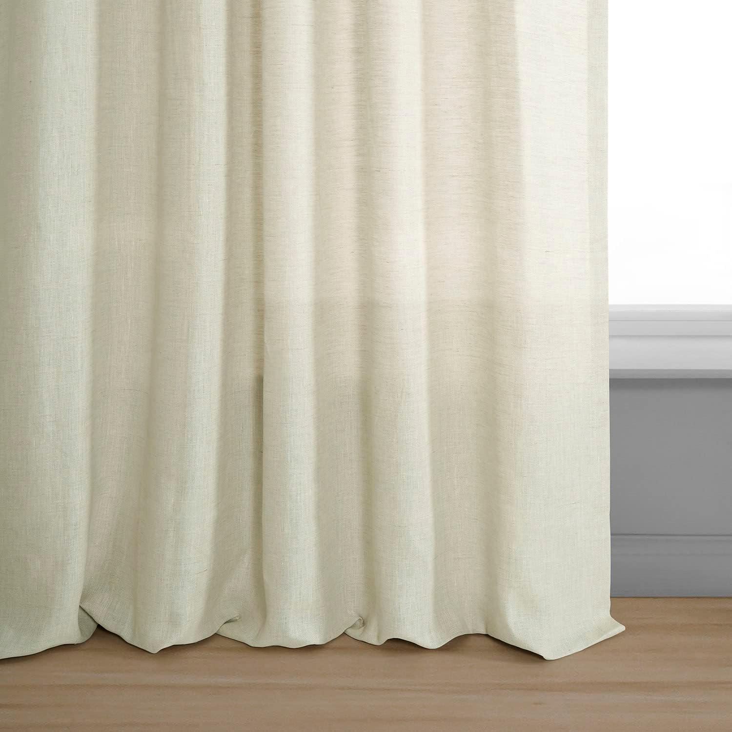 Exclusive Fabrics  Signature French Linen Sheer Curtain (1 Panel) 50 X 96 - Birch