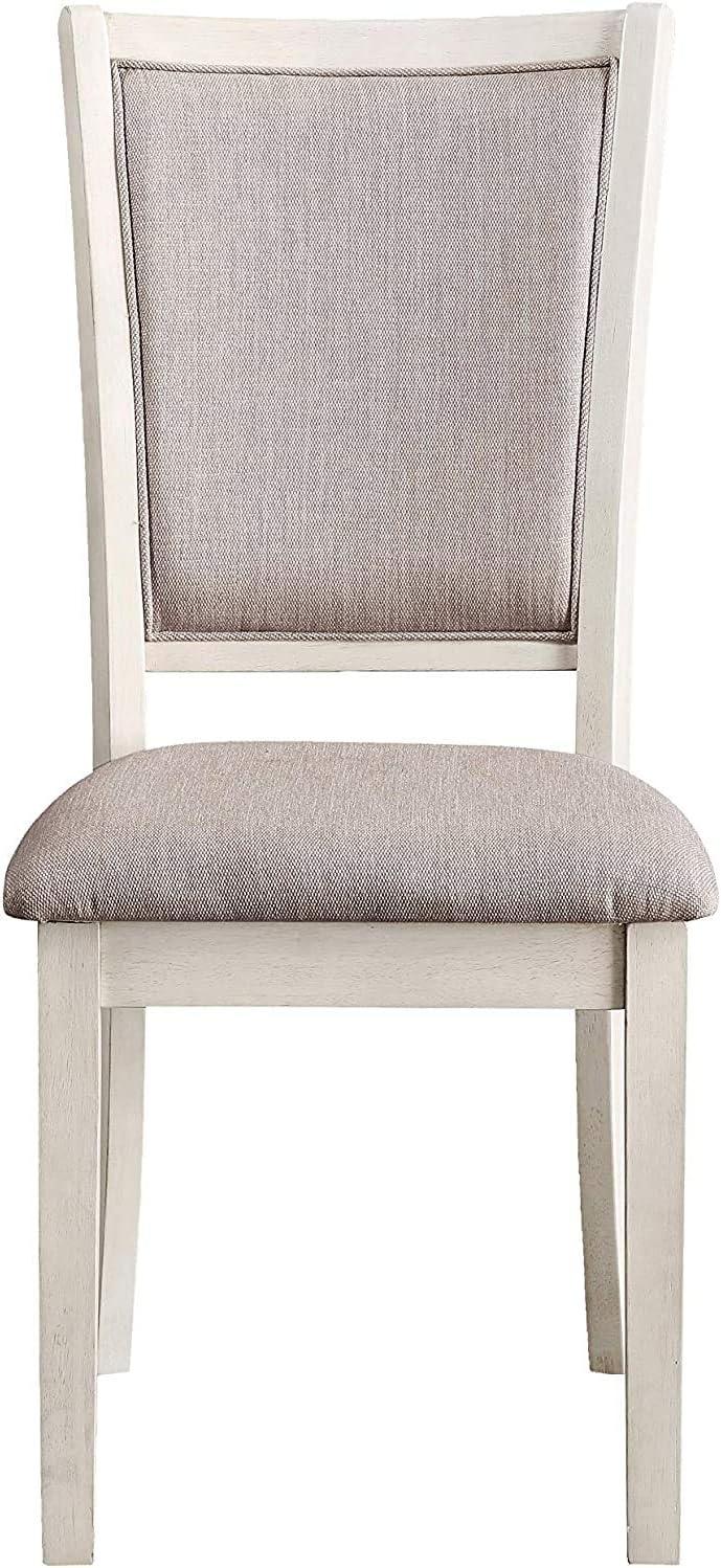 New Classic Furniture Amy 5-Piece Classic Wood Dining Table Set with Storage, Bisque/Gray