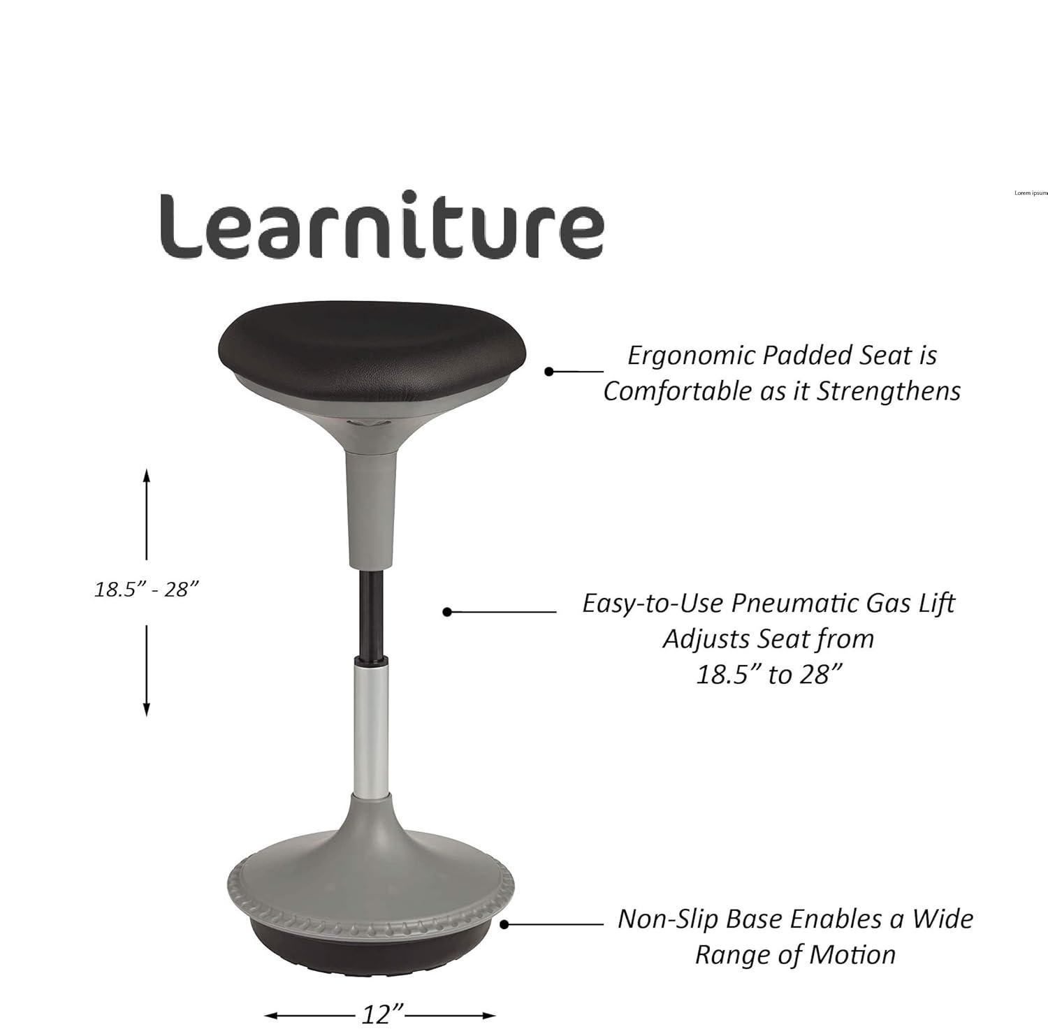 Learniture Adjustable Height Backless Foam-Padded Active Learning Stool