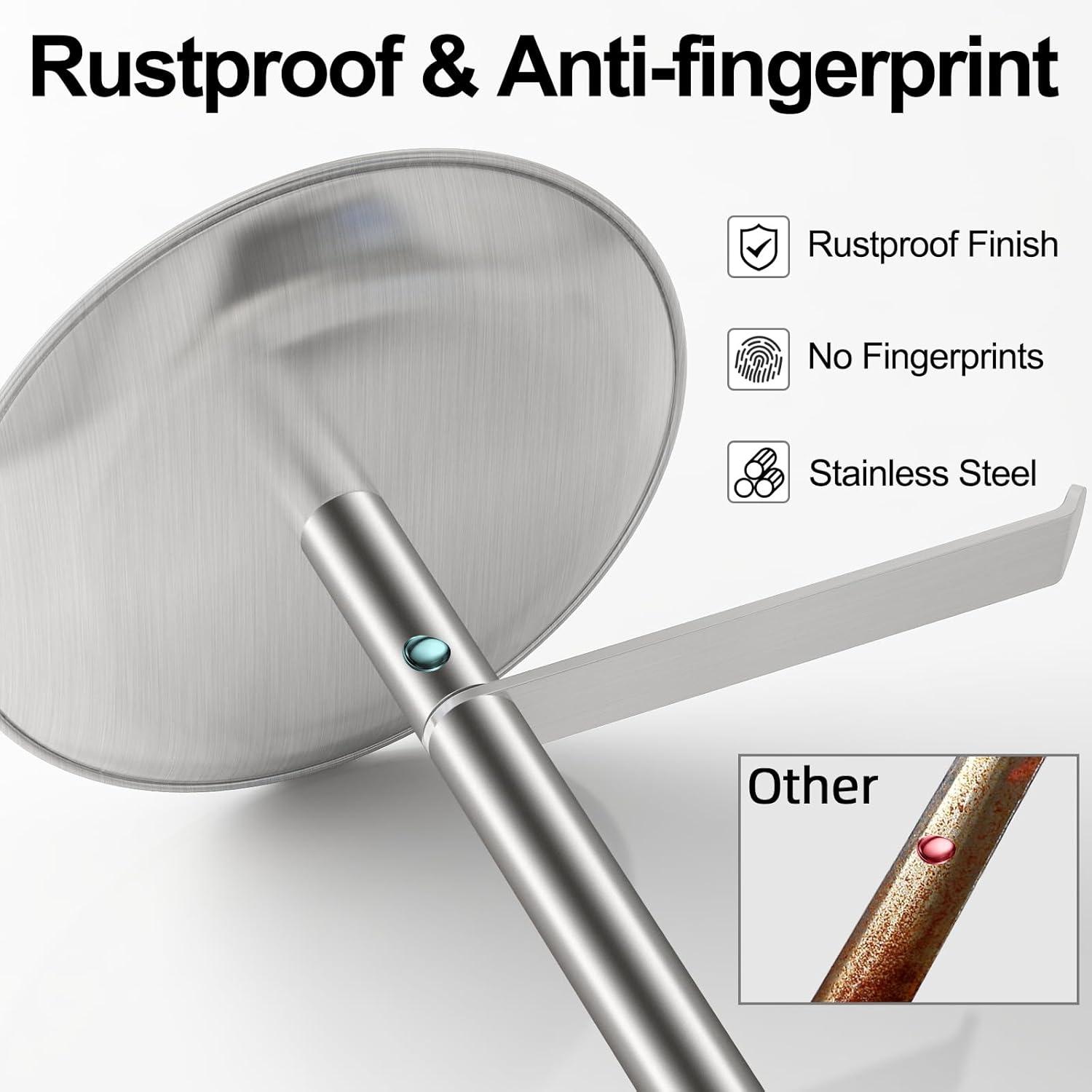 Toilet Paper Holder Free Standing With Marble Base: Stainless Steel Toilet Paper Holder Stand With Top Tray For Candles, Cell Phone And Wet Wipes, Storage 4 Mega Roll Papers (Brushed Nickel)