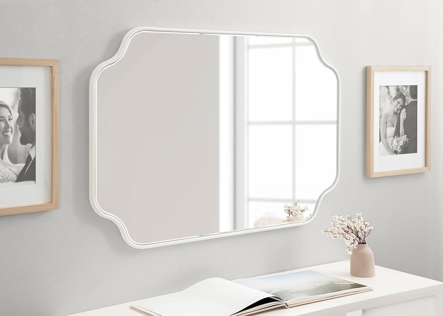 Kate and Laurel Plumley Framed Wall Mirror, 24x36, White