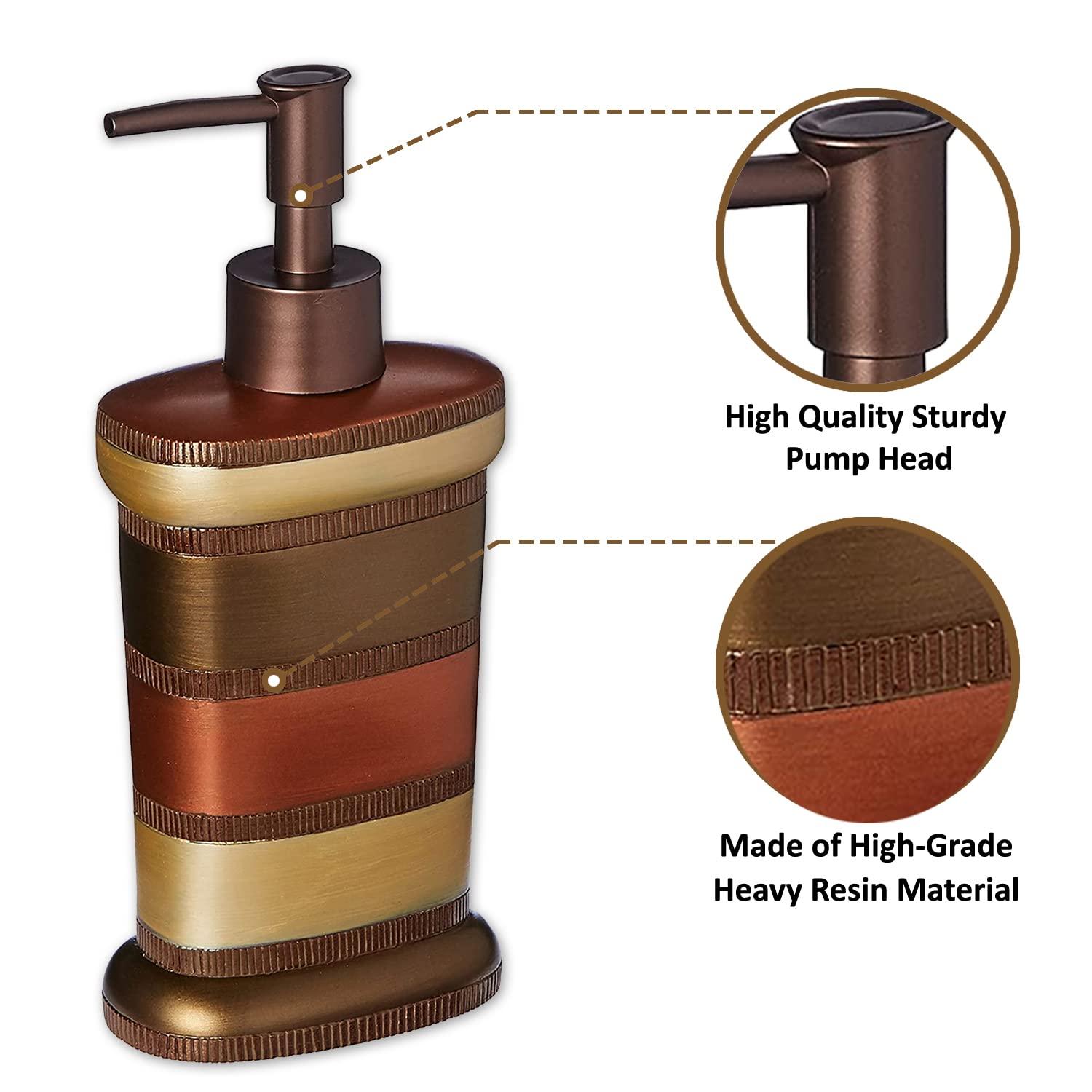 Zahari Home 4pc Contempo Stylish Bathroom Accessories Set Shower Soap Dispenser, Tumbler, Tooth Brush Holder and Soap Holder Luxury Contemporary Decor Unique Design Modern Bathroom Shower Set