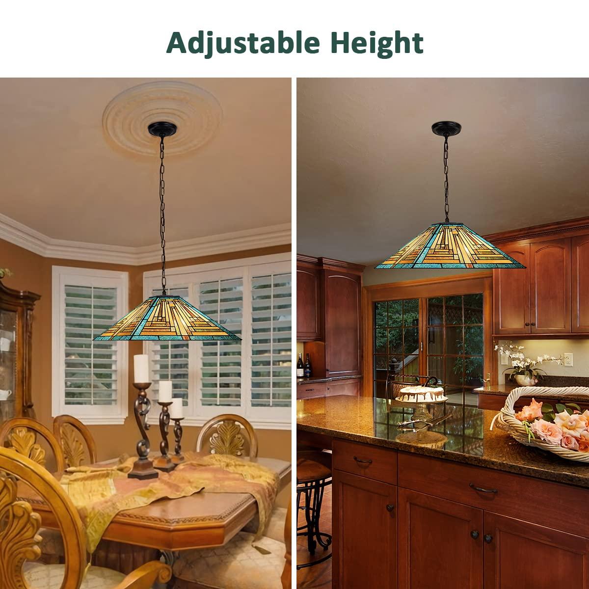 RADIANCE goods Tiffany-Style 2-Light Mission Ceiling Pendant 16" Shade
