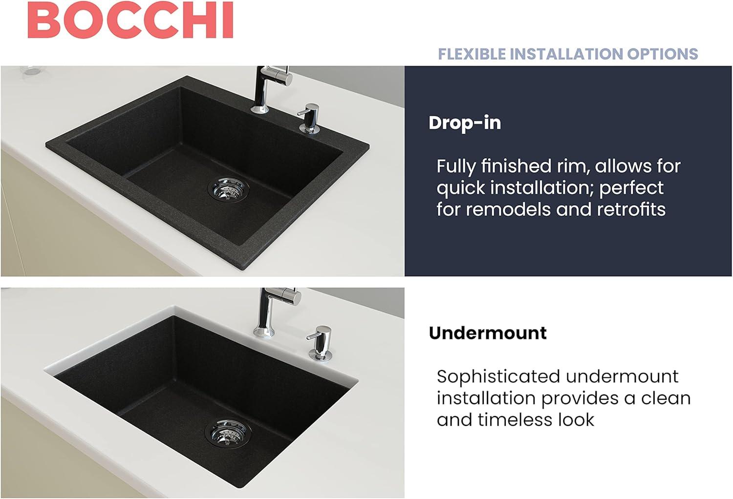 BOCCHI Campino 24'' L Single Bowl Granite Kitchen Sink 1606-505-0126