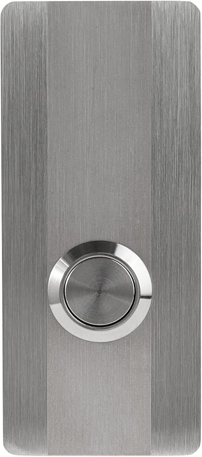 Modern Stainless Hardware R4 Stainless Steel Doorbell Button, 1.37” x 3.14” x 5/32”, 4mm Thick