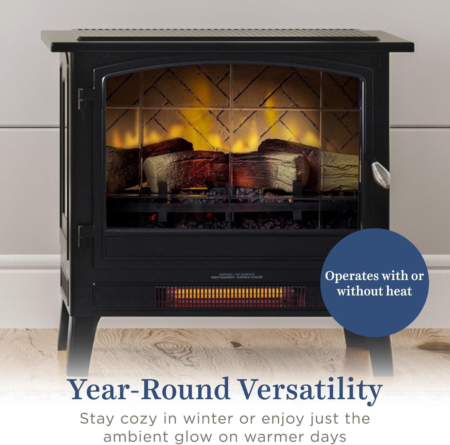 Country Living Smart Infrared Electric Fireplace Stove Heater, Alexa and Google Home Compatible