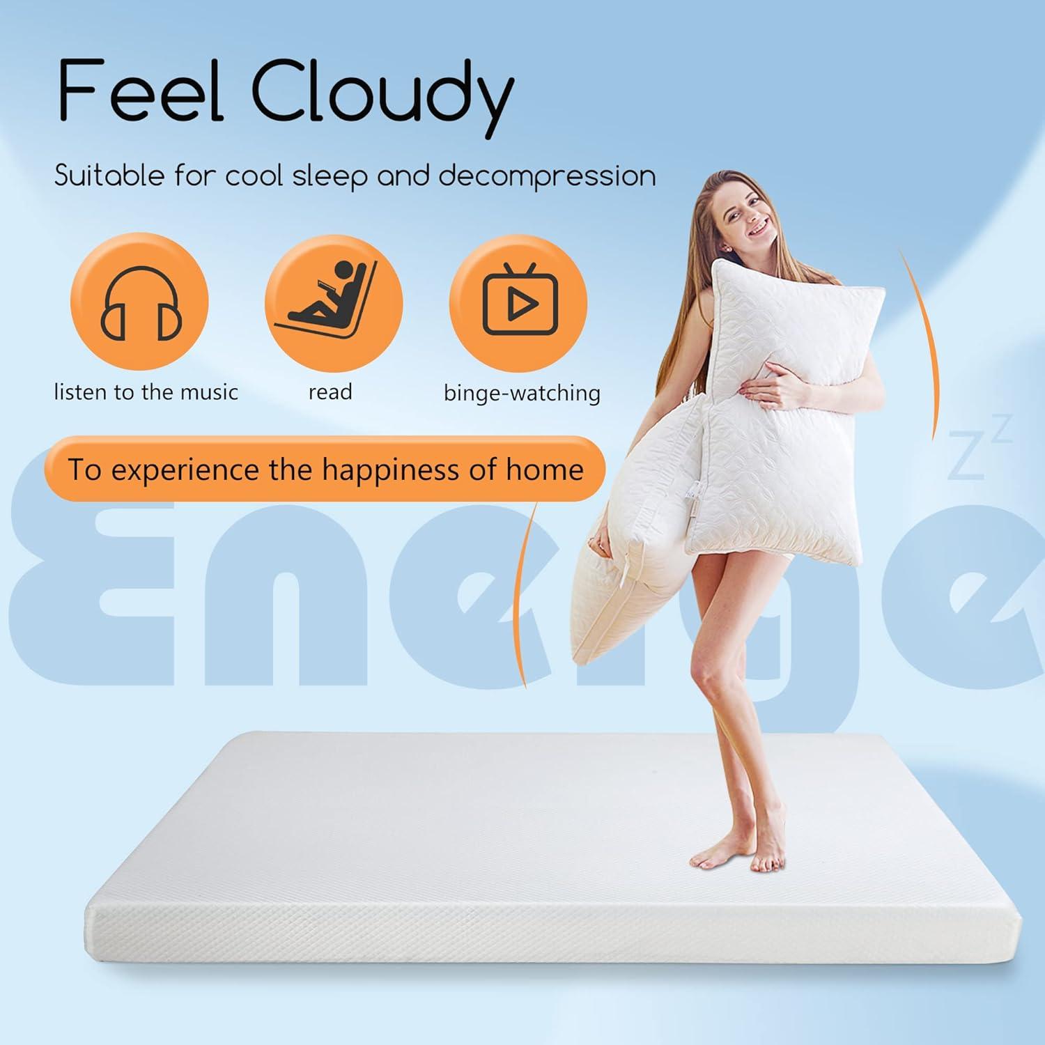 FDW 5 inch Mattress Gel Memory Foam Mattress for Cool Sleep & Pressure Relief/Bed-in-a-Box/Pressure Relieving