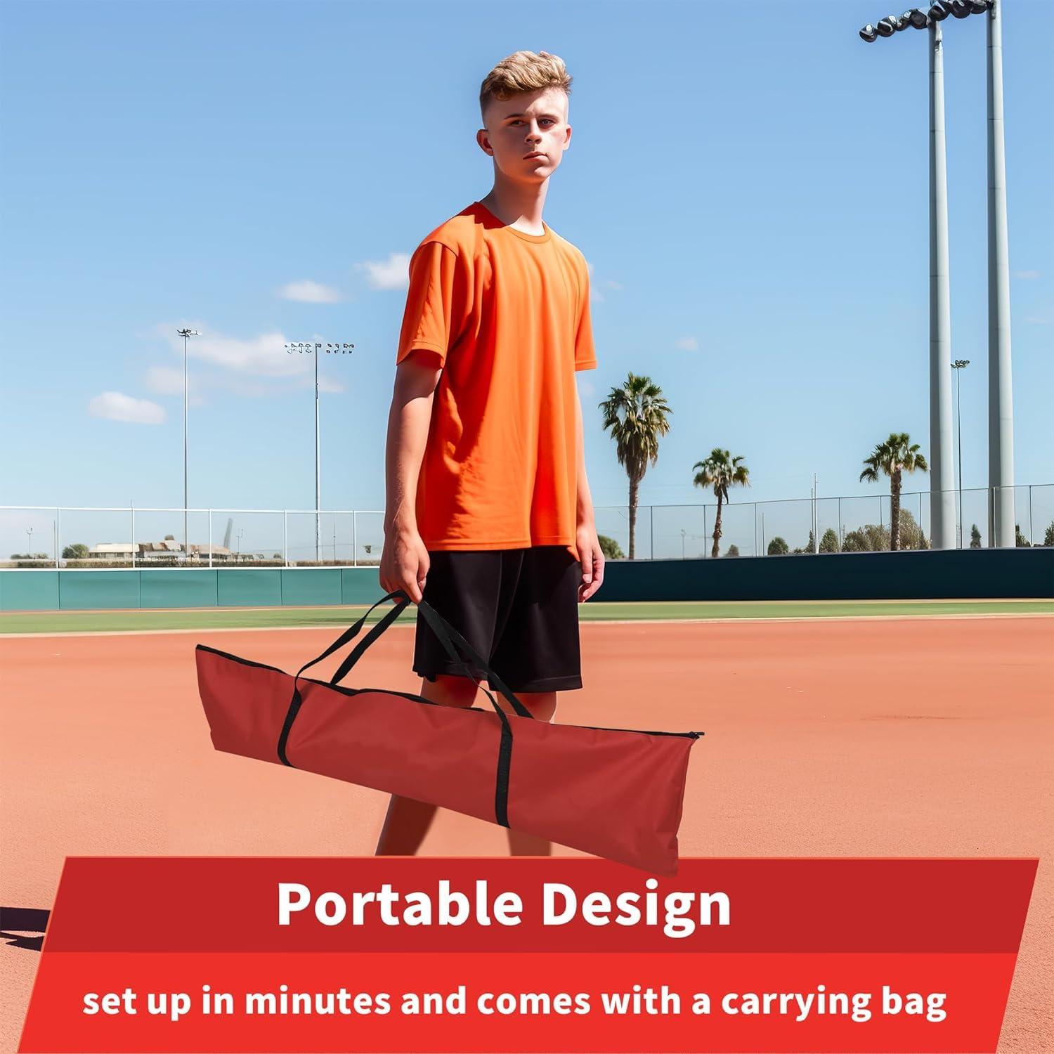 Zeny 7' x 7' Baseball Softball Practice Net Hitting Pitching Training Net w/Strike Zone,Bow Frame & Carry Bag