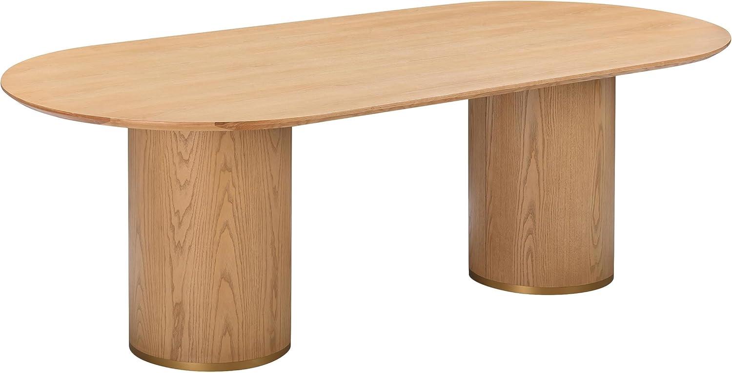 Natural Ash Wood Oval Dining Table for Eight