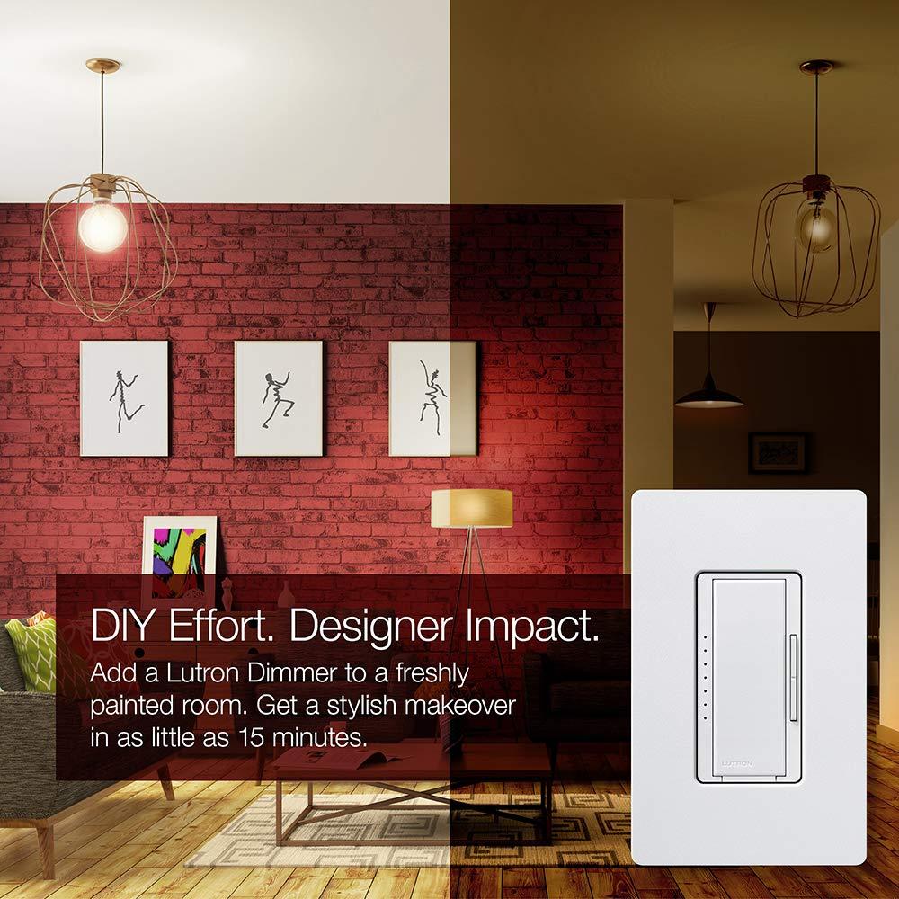 Lutron Maestro C.L Dimmer Switch for Dimmable LED, Halogen & Incandescent Bulbs, Single-Pole or Multi-Location, MACL-153M-WH