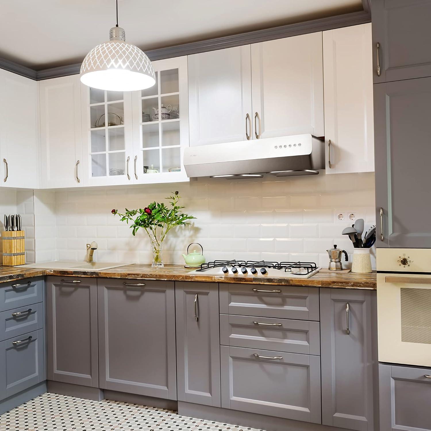 Slim Stainless Steel Convertible Under Cabinet Range Hood