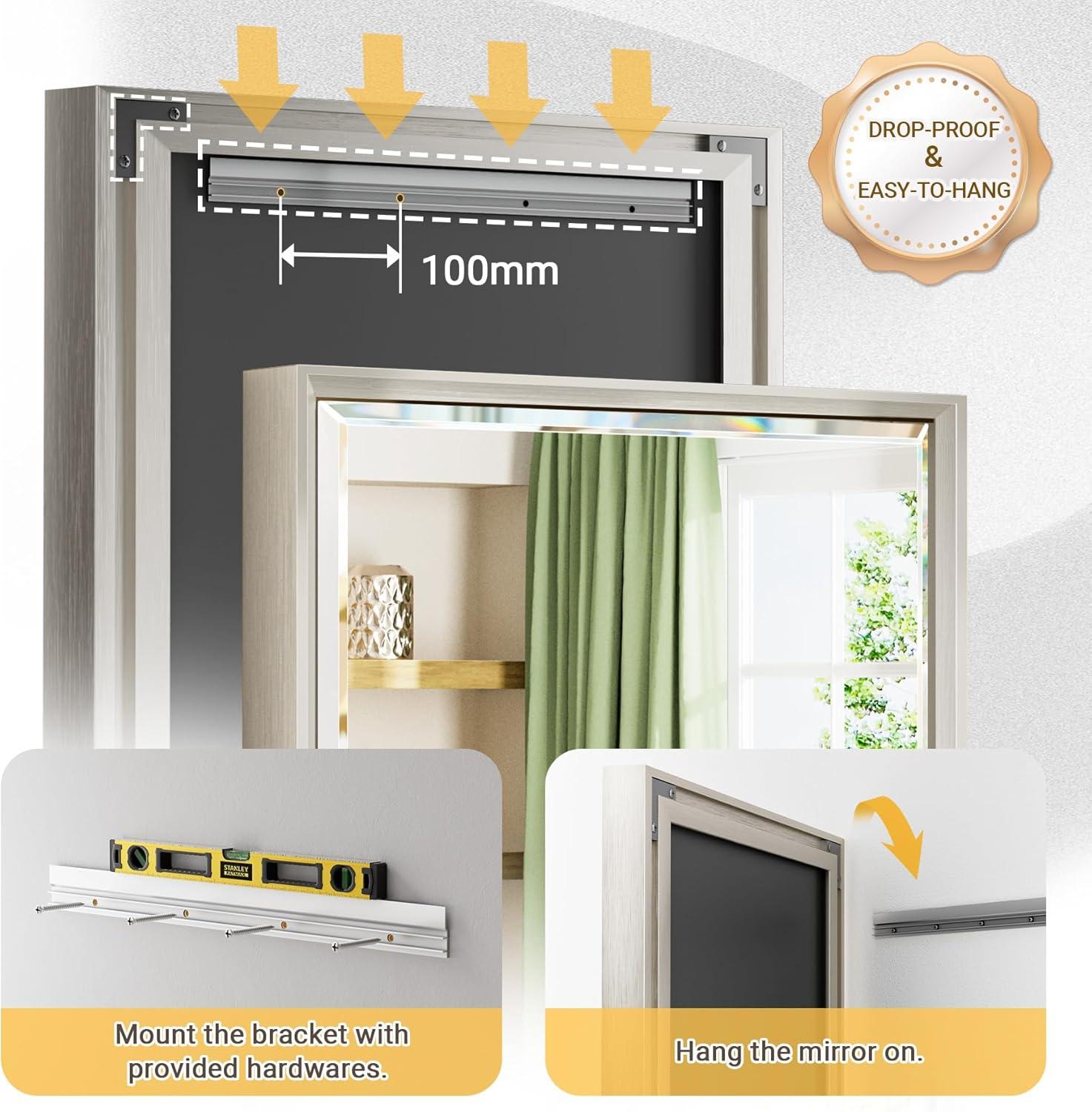 Lohoski Decorative Wall Mirror Beveled Design, Bathroom Vanity Mirror Accent Mirror Finish