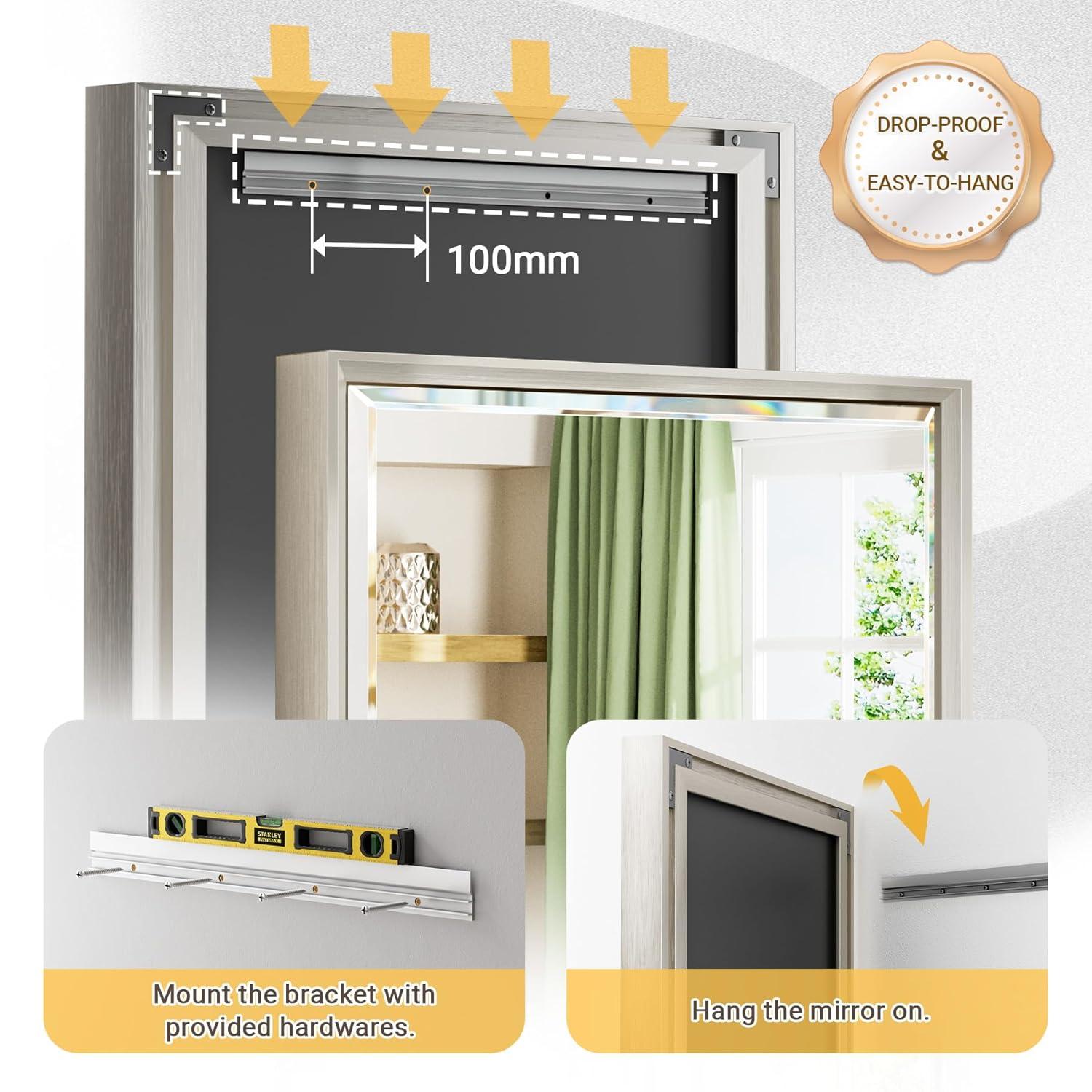 Lohoski Decorative Wall Mirror Beveled Design, Bathroom Vanity Mirror Accent Mirror Finish