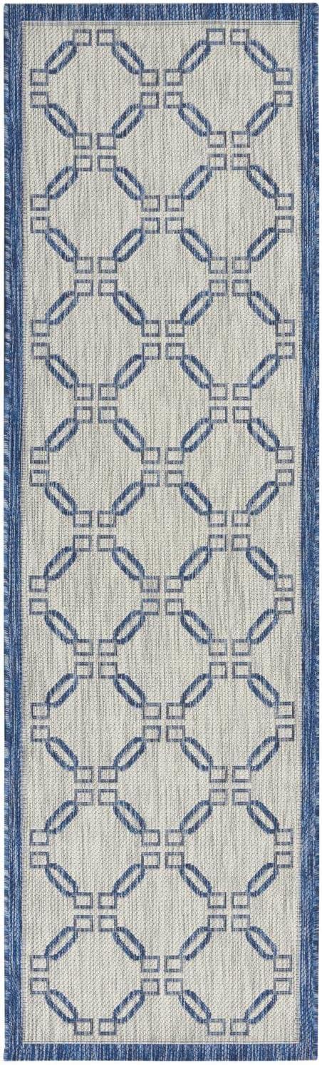 Nourison Garden Party GRD02 Indoor/outdoor Area Rug - Ivory Blue 2'2" x 7'6"