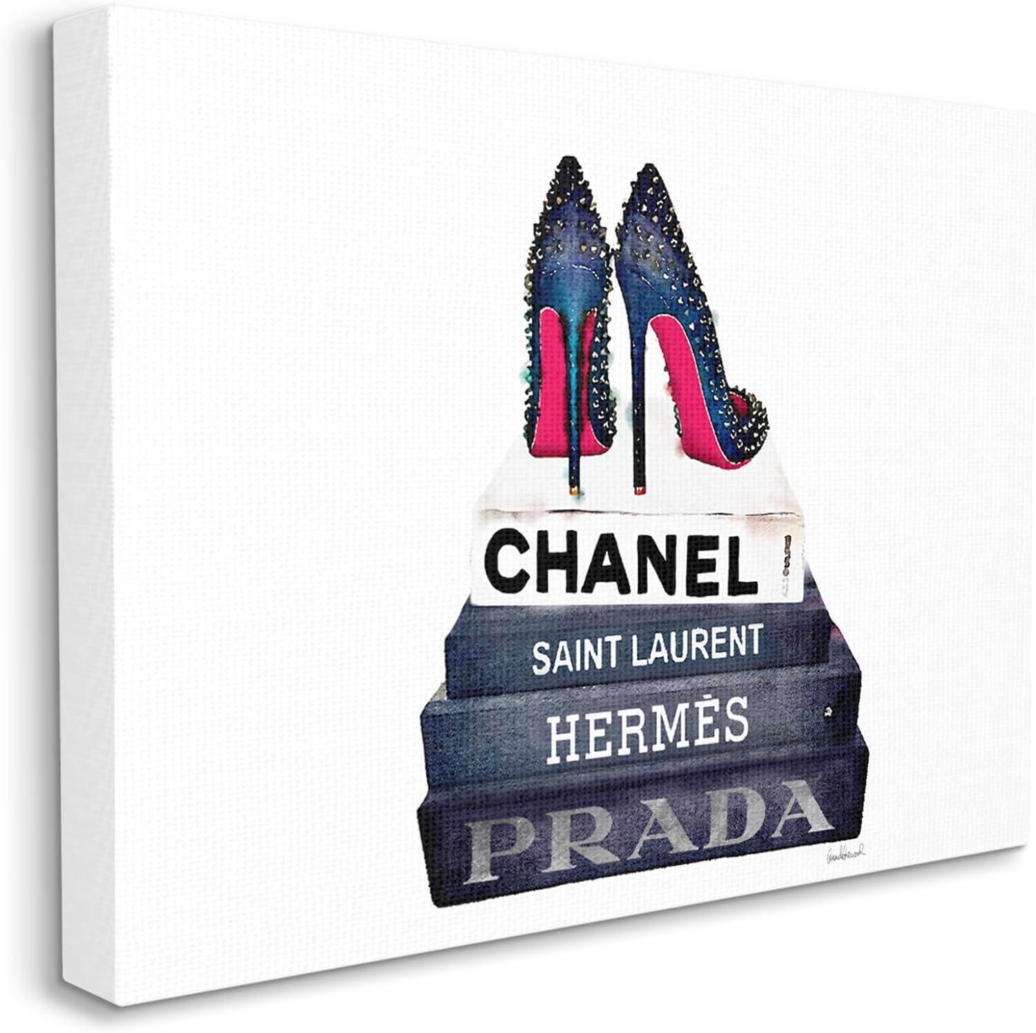 Glam Fashion Book Set Canvas Wall Art, 16 x 20