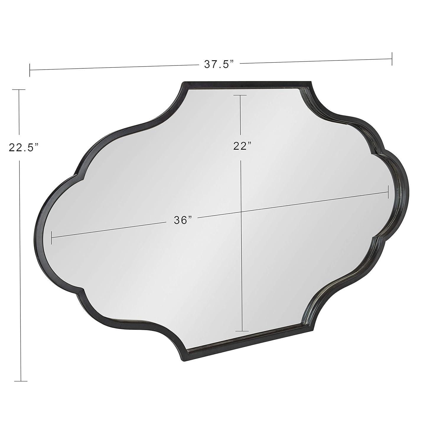 24"x37" Rowla Framed Decorative Wall Mirror Black - Kate & Laurel: Oval, Scalloped Edge, Vintage Design