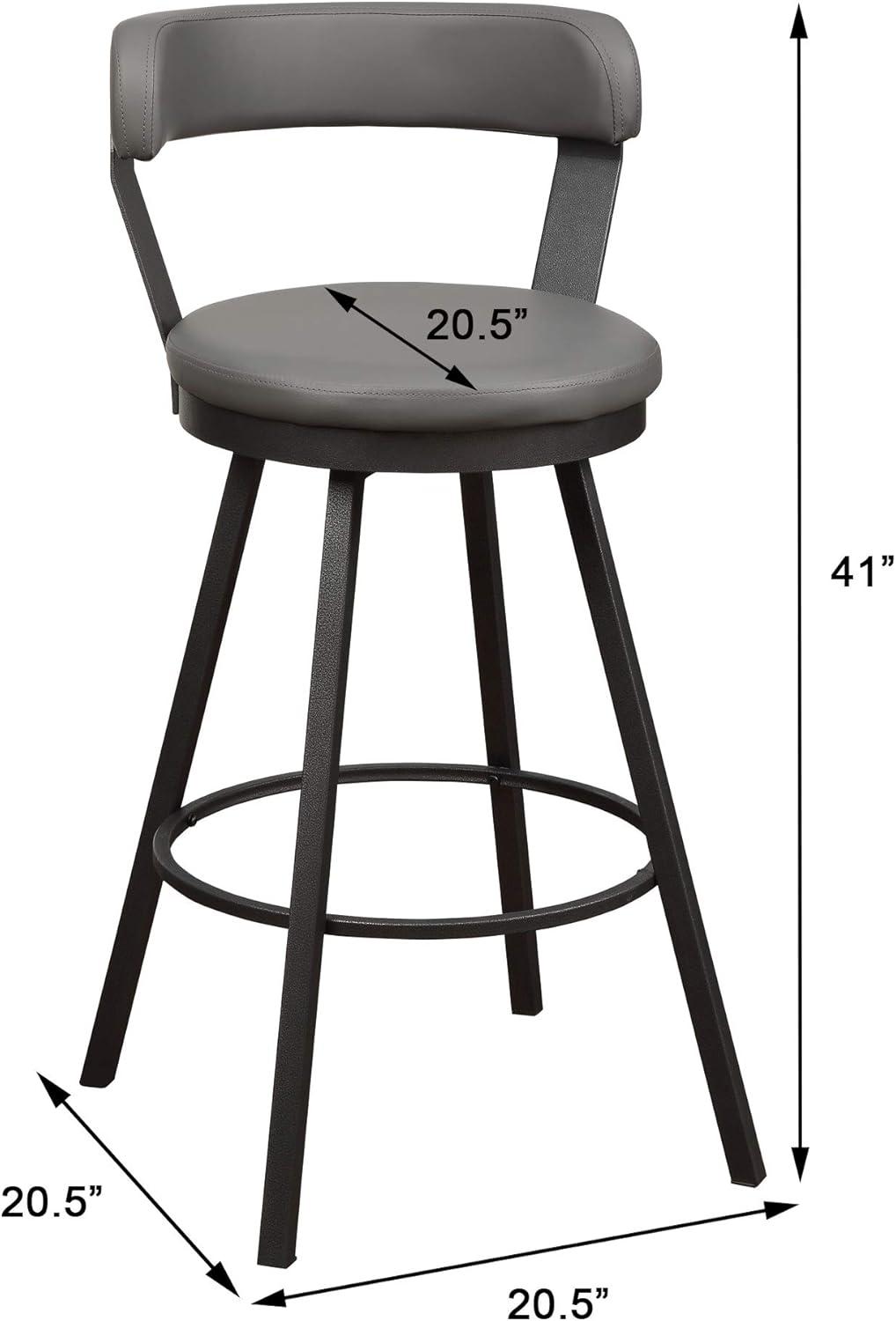 Lexicon Appert Metal Pub Height Swivel Stools in Dark Gray (Set of 2)