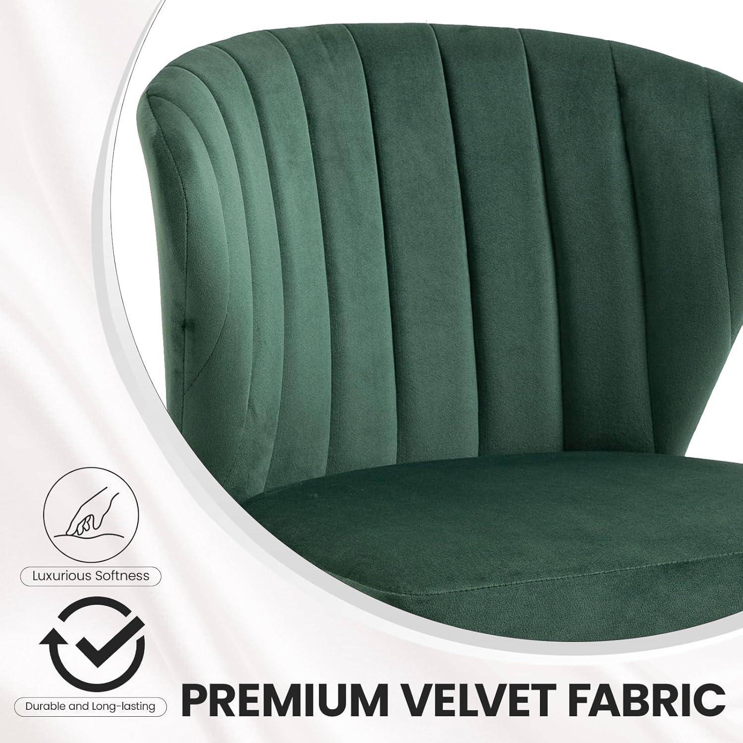 Velvet Dining Chairs Set of 2 Upholstered Wingback Side Chairs Living Room Kitchen Mustard