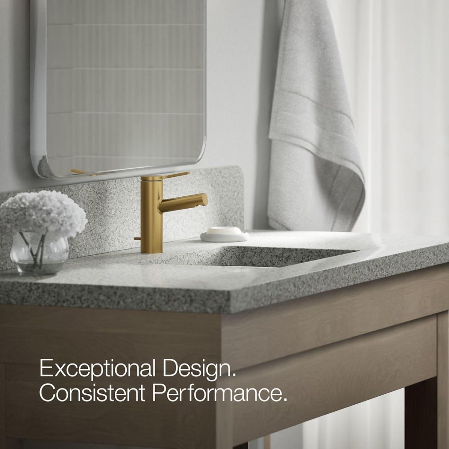 Kohler Elate Single-Handle Bathroom Faucet with Pop-Up Drain Assembly, One Hole Bathroom Sink Faucet, 1.2 gpm